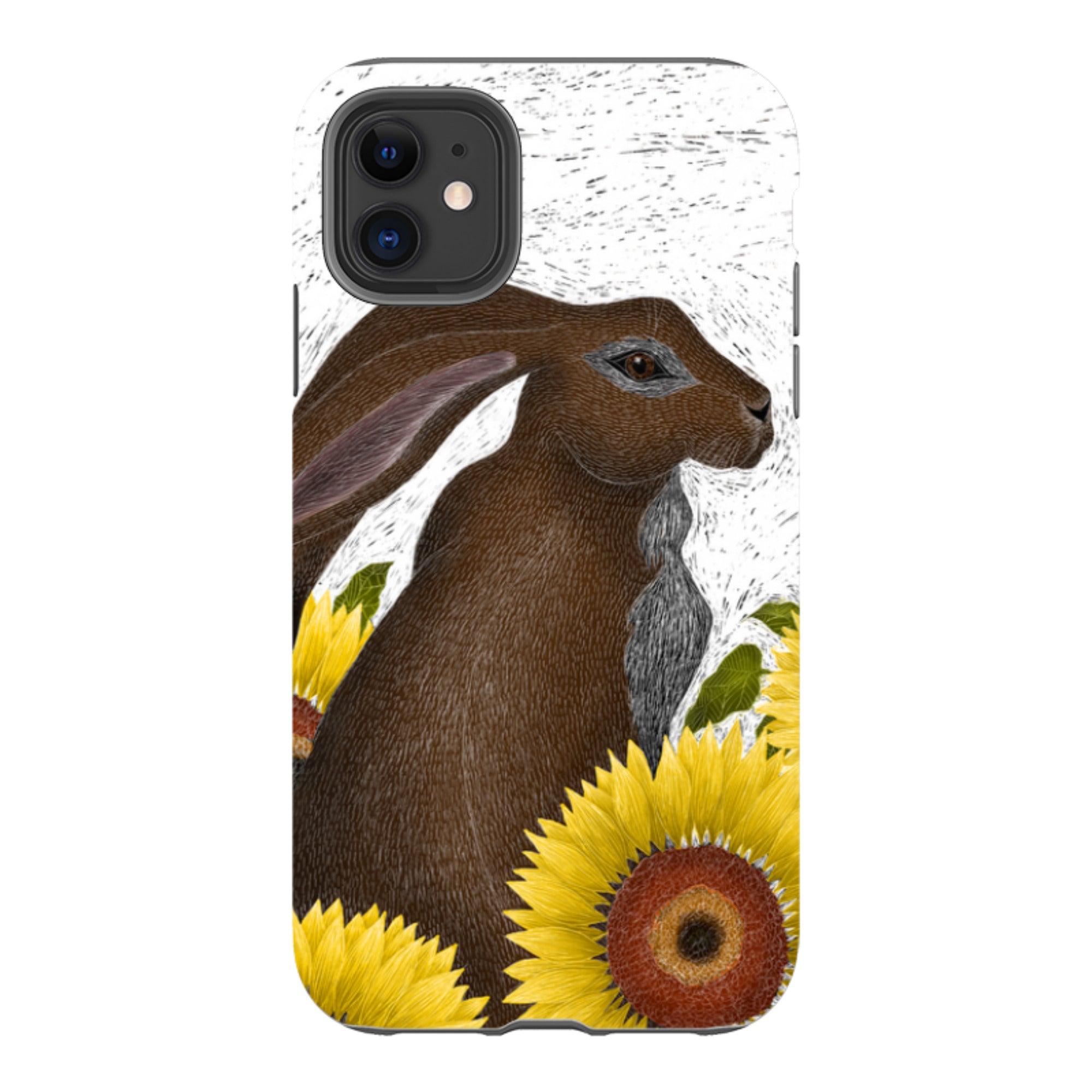 iPhone Tough Case - Hare With Sunflowers By Catherine Rowe