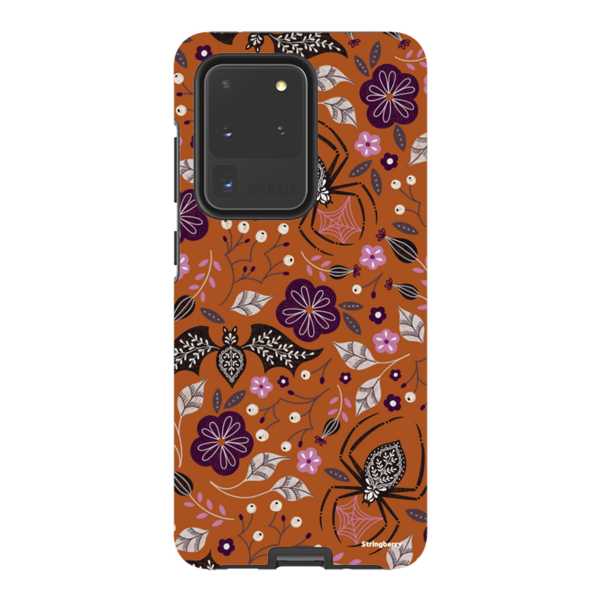 Samsung Tough Case - SpiderBat Pattern Orange By Jenny Zemanek