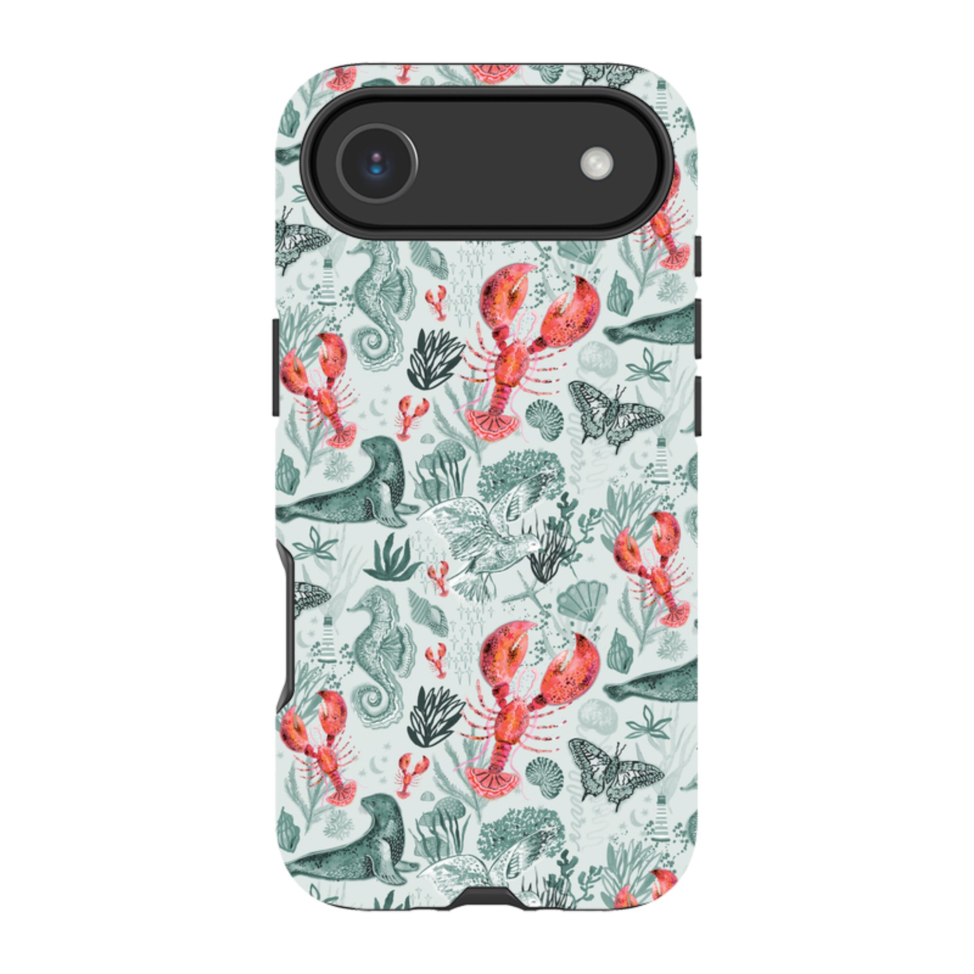 iPhone Case - Teal Seals and Lovely Lobsters By Emma Frances Grant