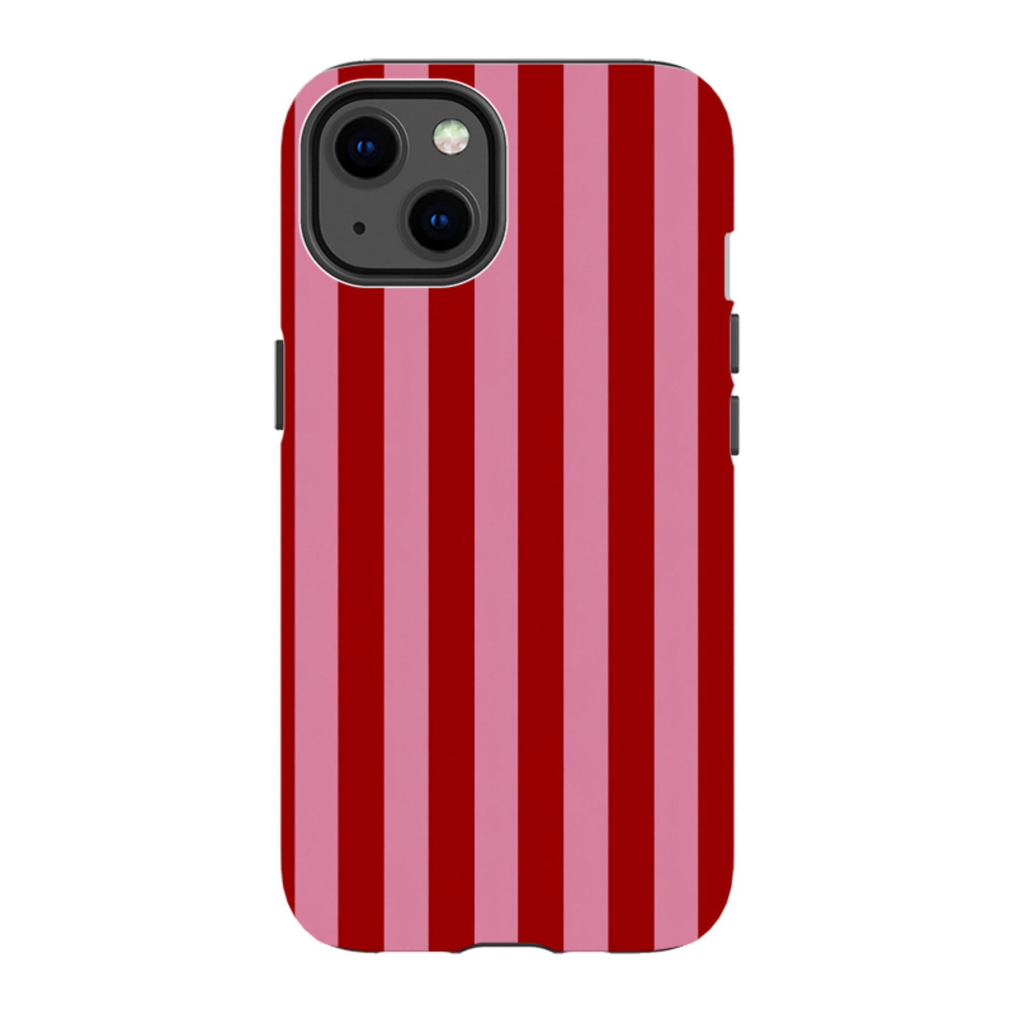 iPhone Tough Case - Burgundy & Pink Stripe