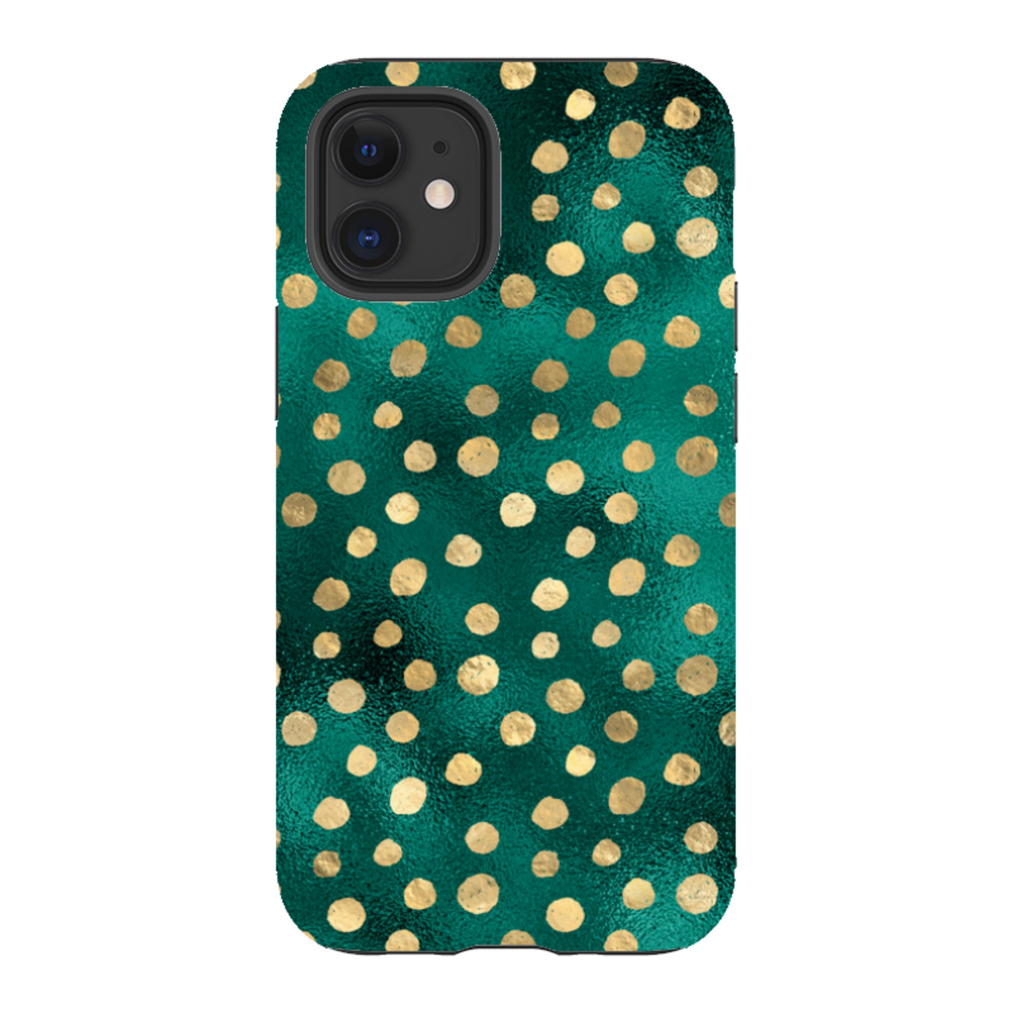 iPhone Tough Case - Forest and Gold Dots