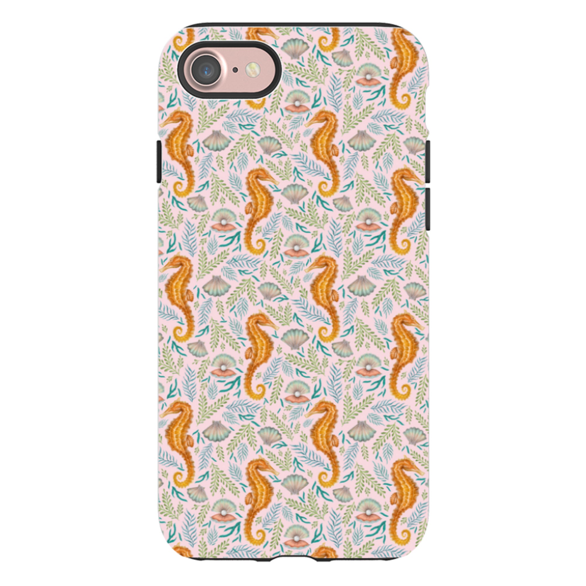iPhone Tough Case - Seahorse Pink By Catherine Rowe