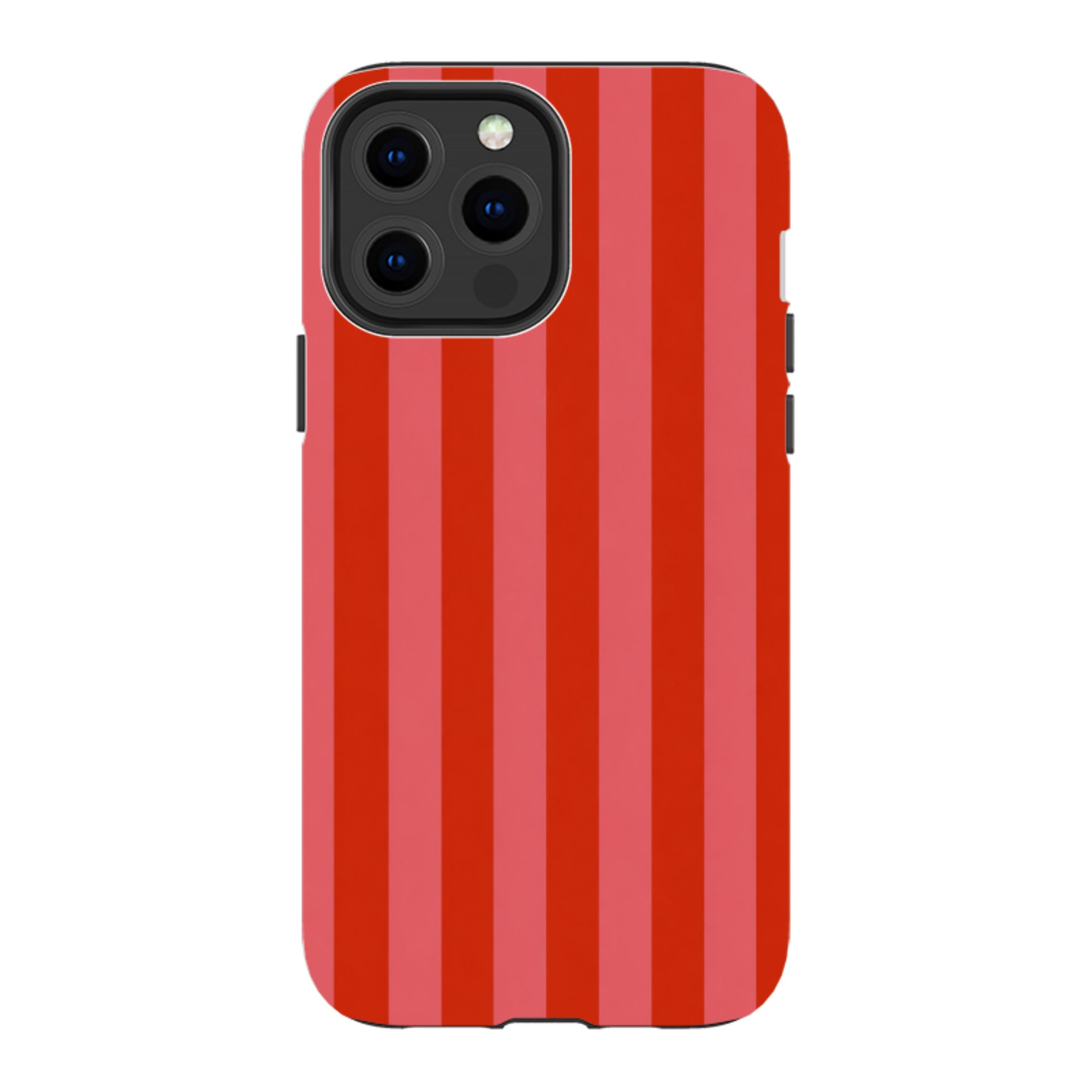 iPhone Tough Case - Cherry Red & Pink Stripe