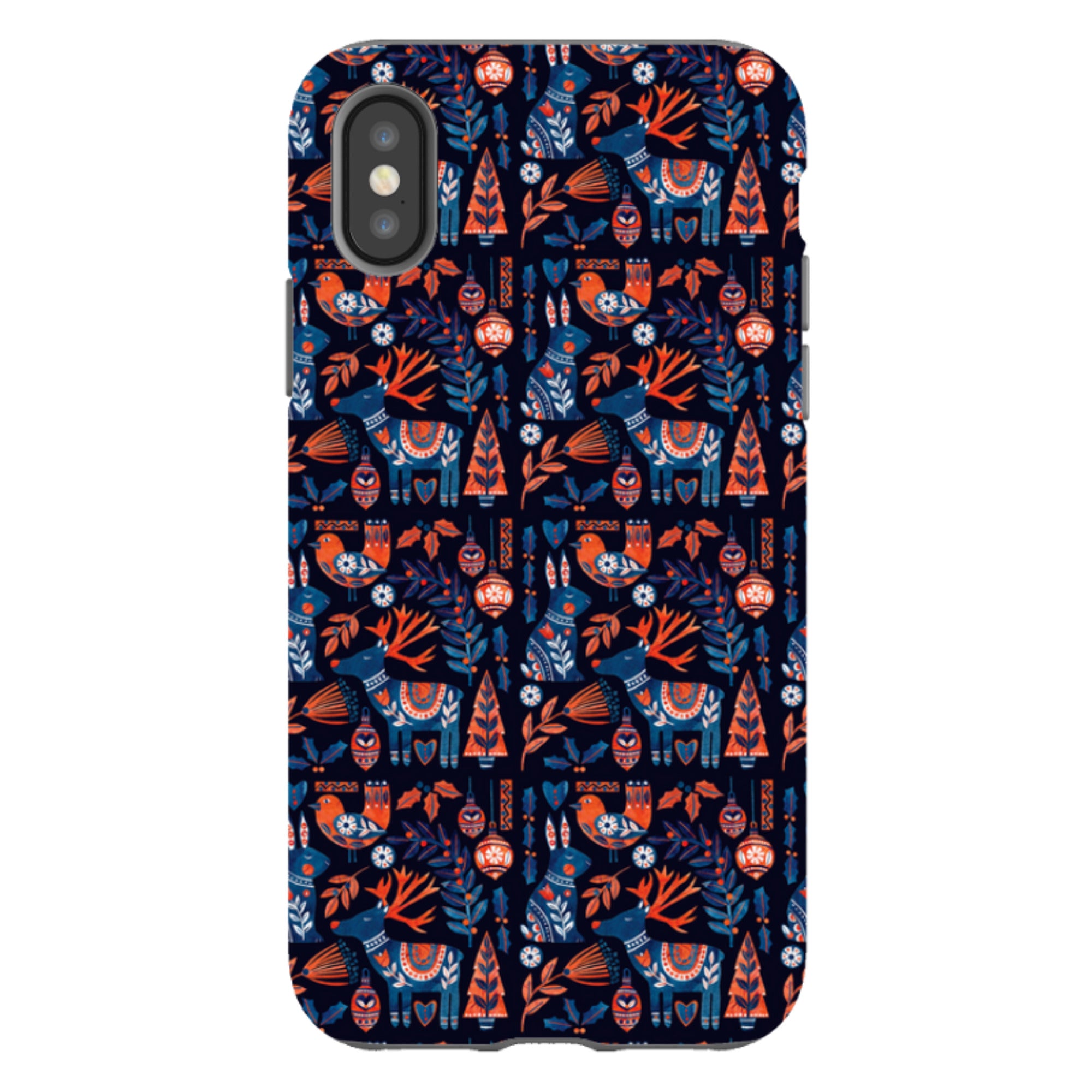 iPhone Tough Case - Scandi Animals Dark By Tracey English