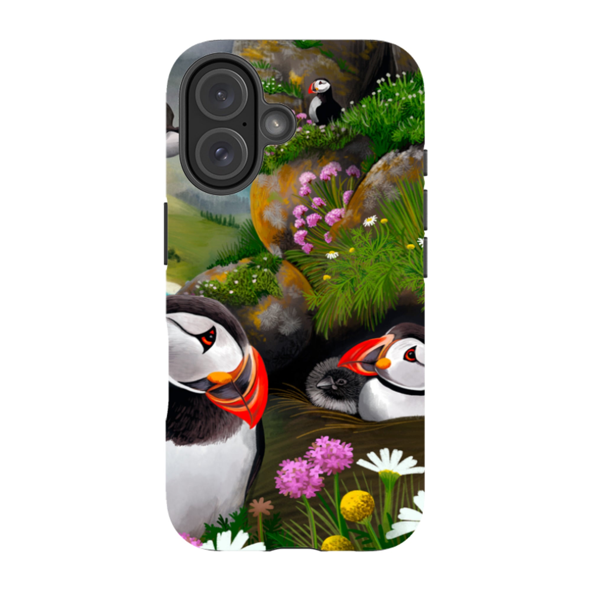 iPhone Tough Case - Puffin Family By Anna Stead