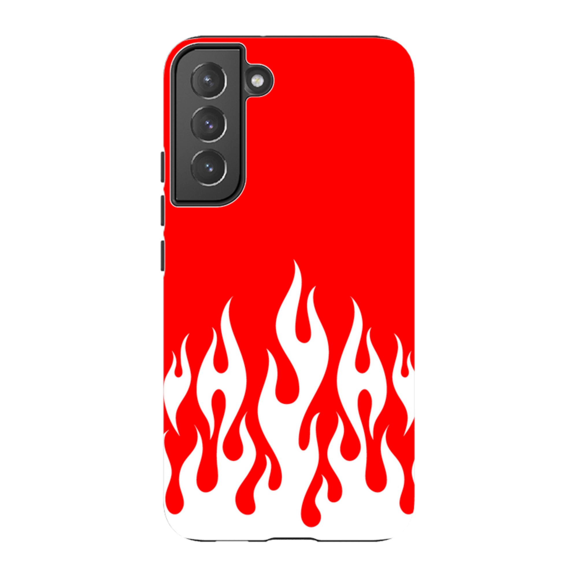 Samsung Tough Case - White Flames Red