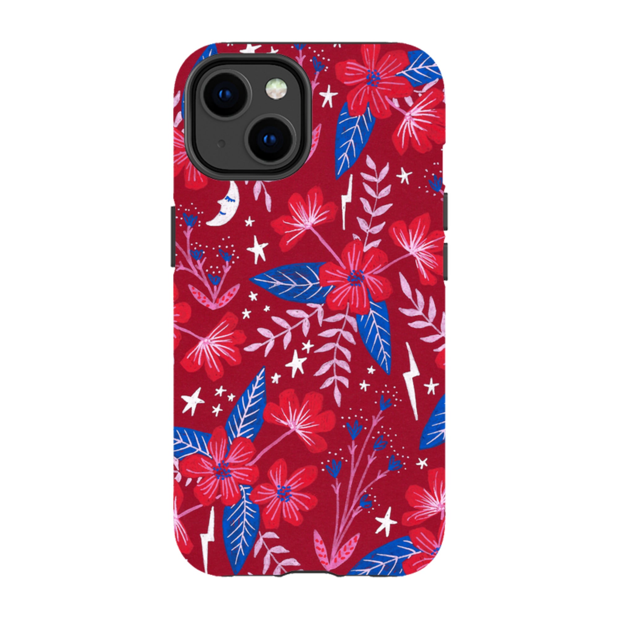 iPhone Tough Case - Red Moon Garden By Lee Foster Wilson