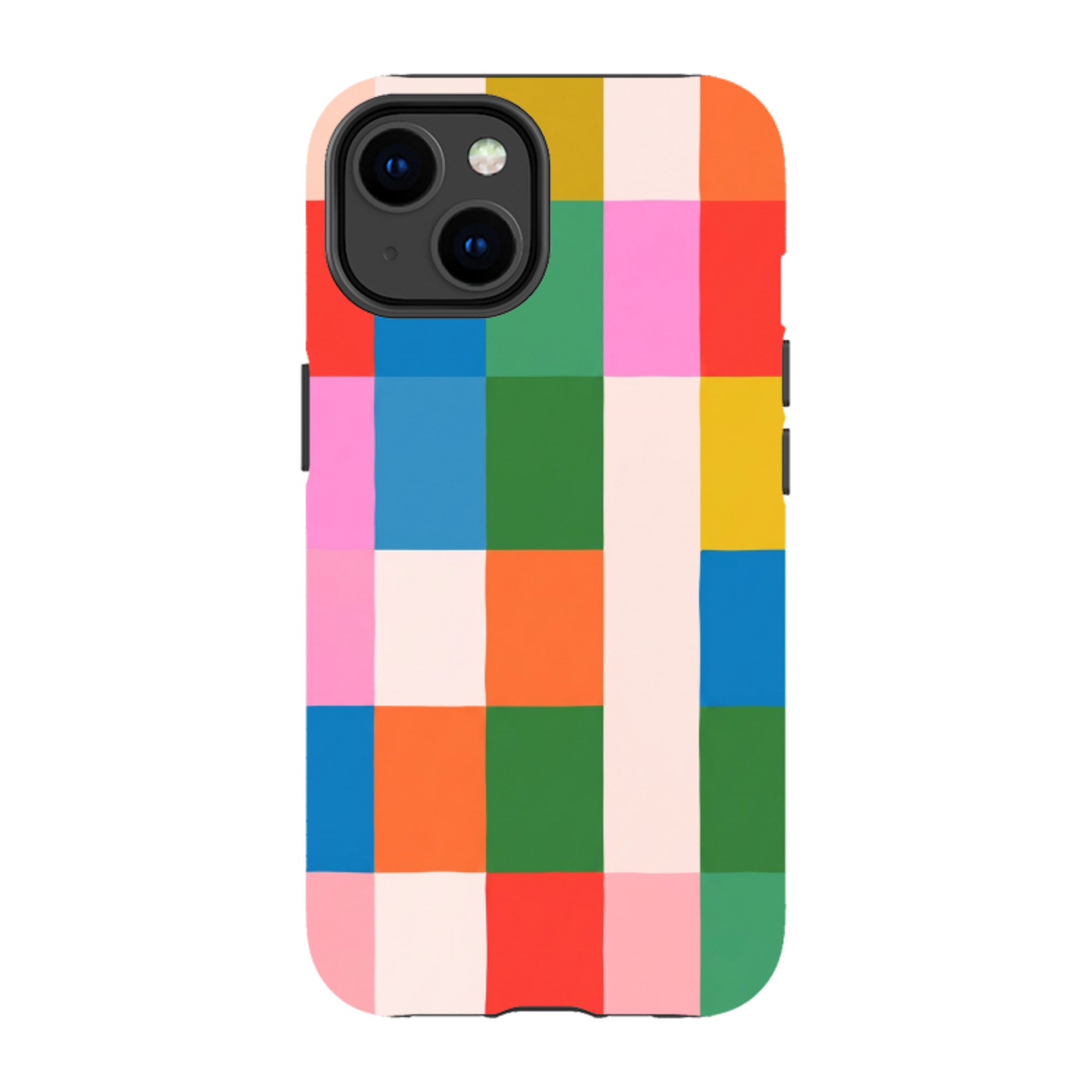iPhone Tough Case - Multicolour Patchwork plaid