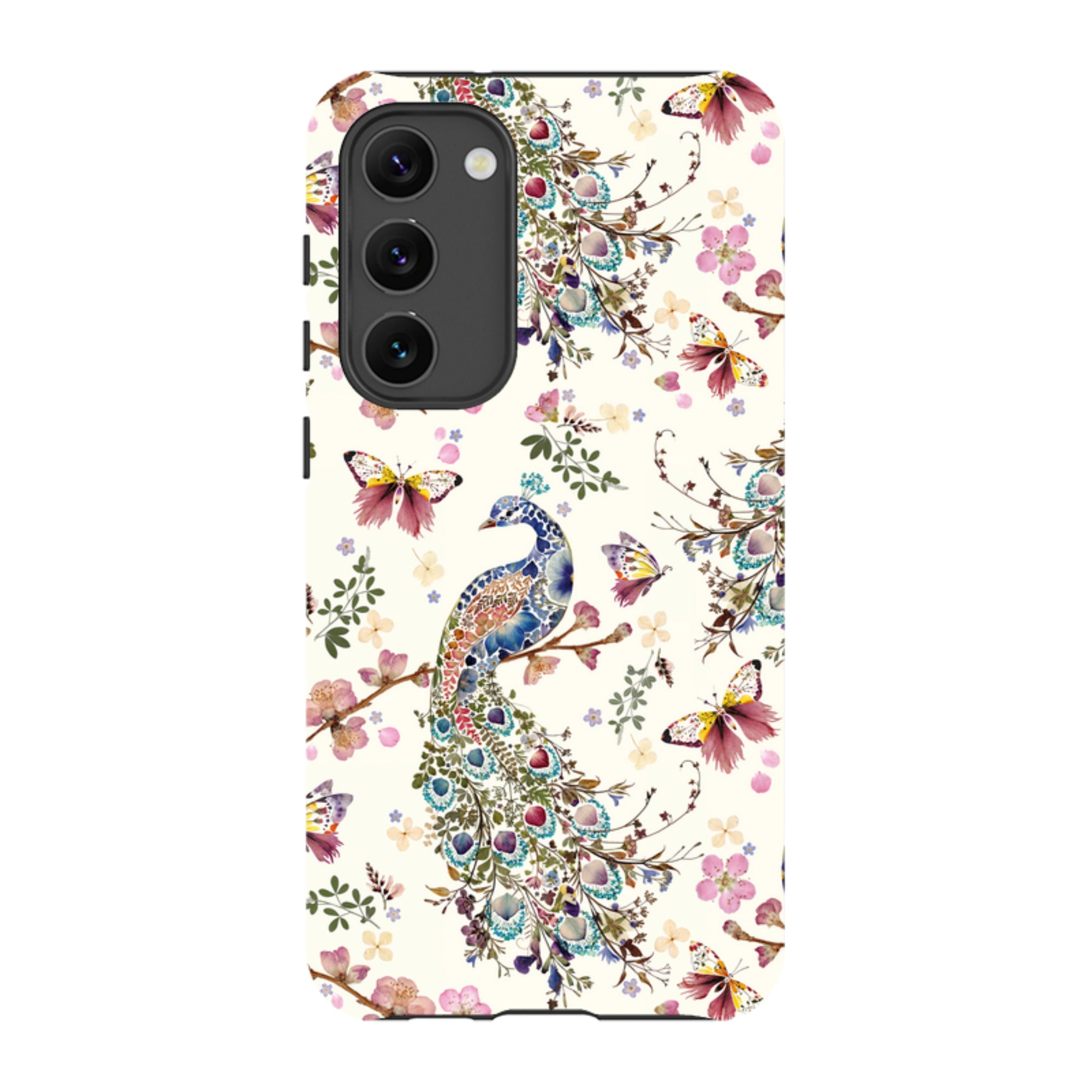 Samsung Tough Case - Peacock and Cherry Blossoms By Helen Ahpornsiri