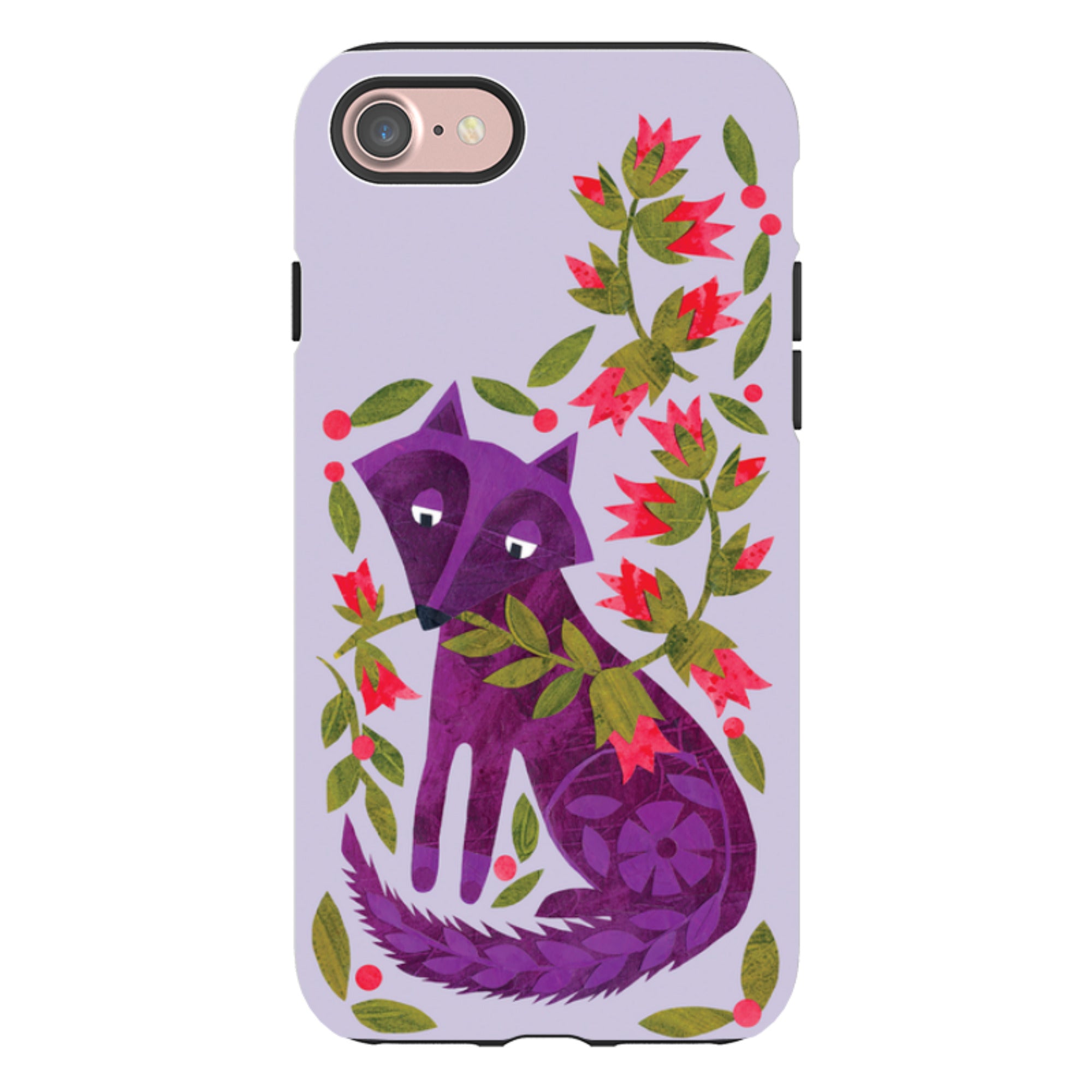 iPhone Tough Case - Purple Foxie By Tracey English