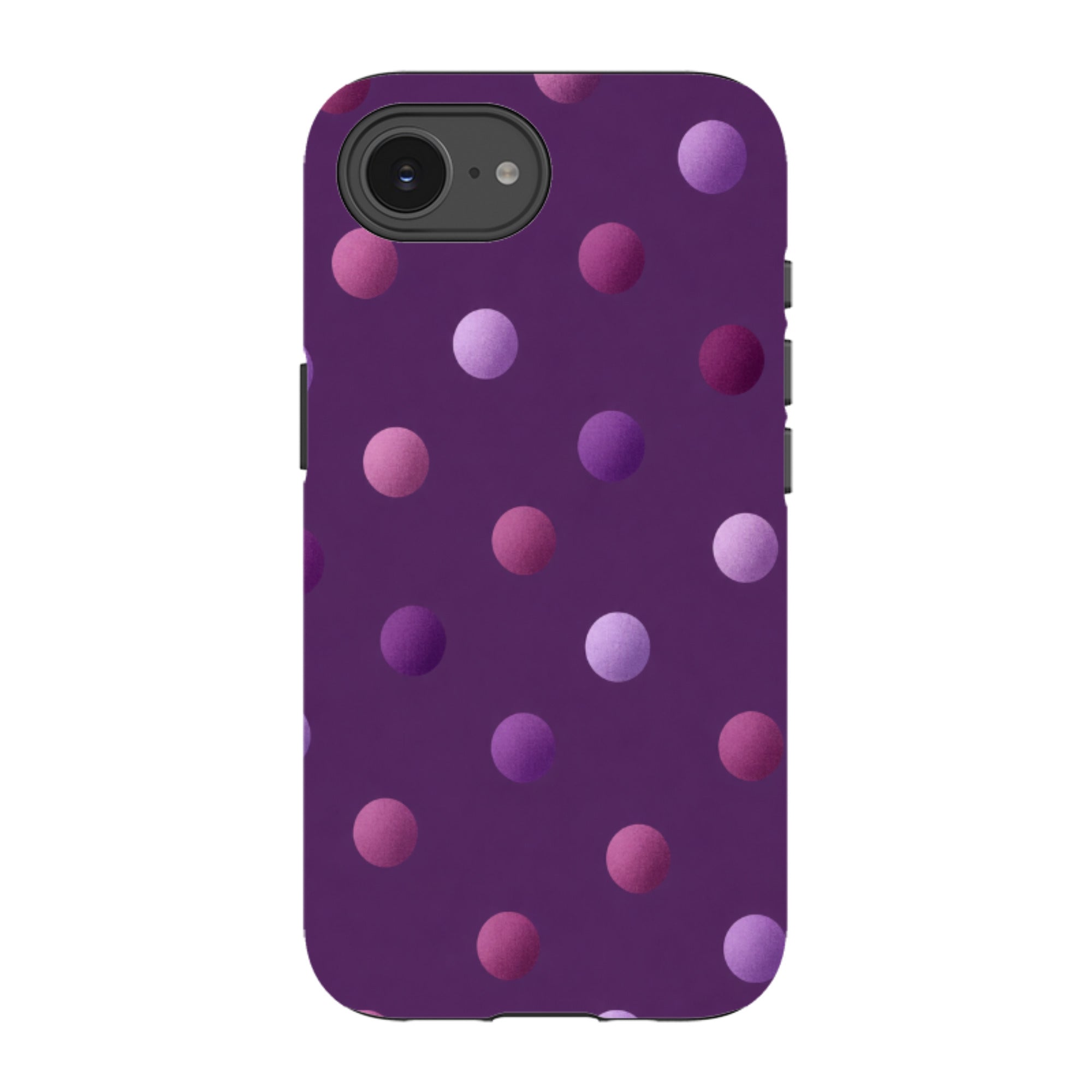 iPhone Tough Case - Purple Polka Dot