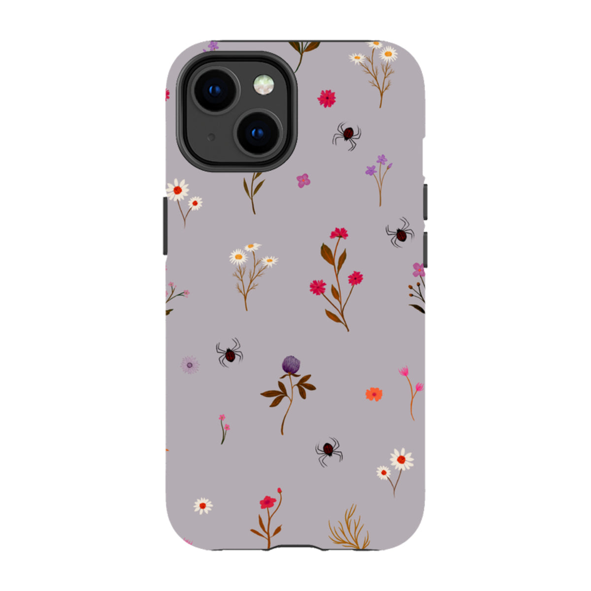 iPhone Tough Case - Florals and Spiders - Mauve By Katherine Quinn
