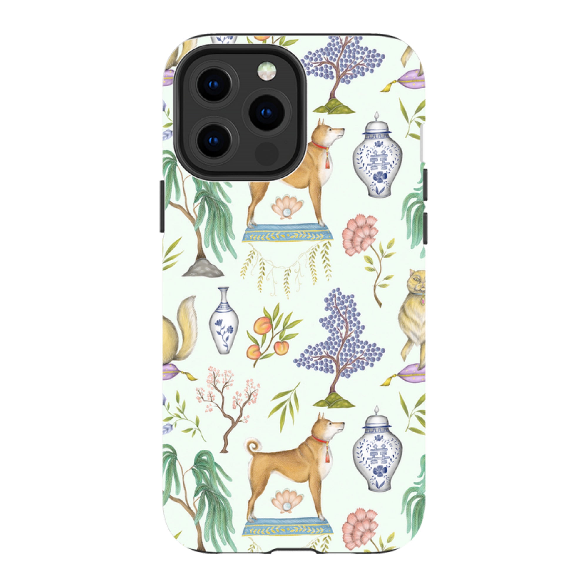 iPhone MagSafe Tough Case -  Chinoiserie Menagerie Green By Catherine Rowe