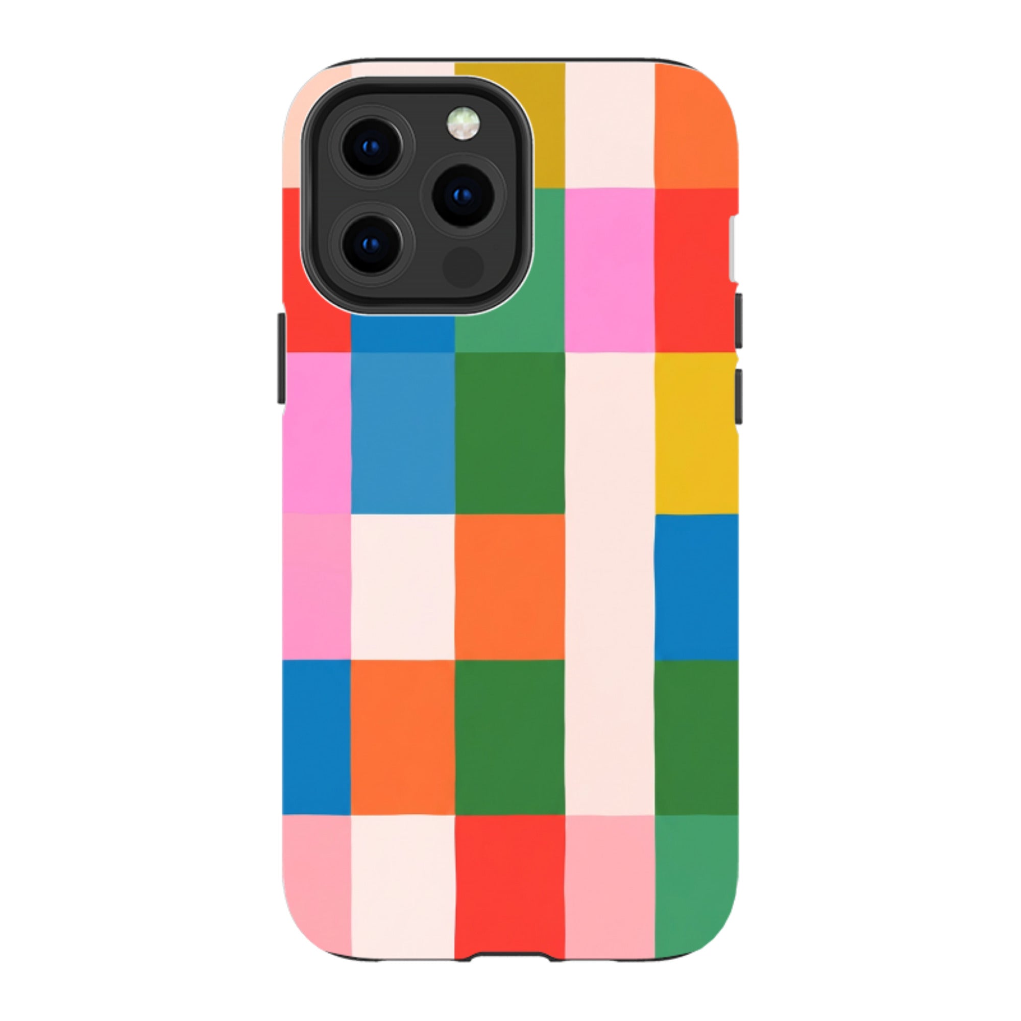 iPhone Tough Case - Multicolour Patchwork plaid