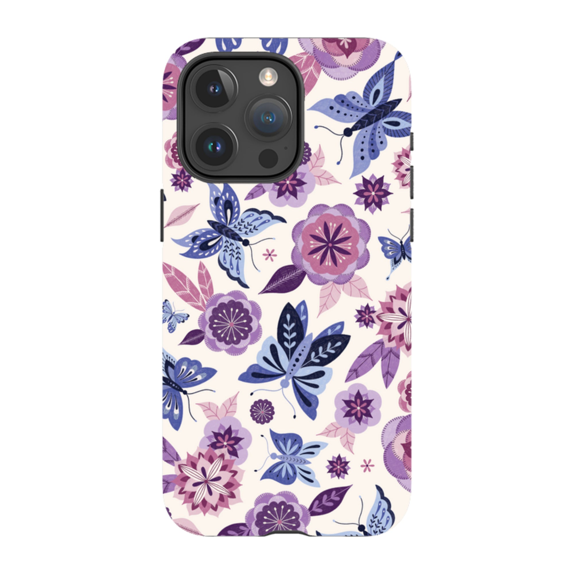 iPhone Tough Case - Butterfly Blooms Ivory By Jenny Zemanek