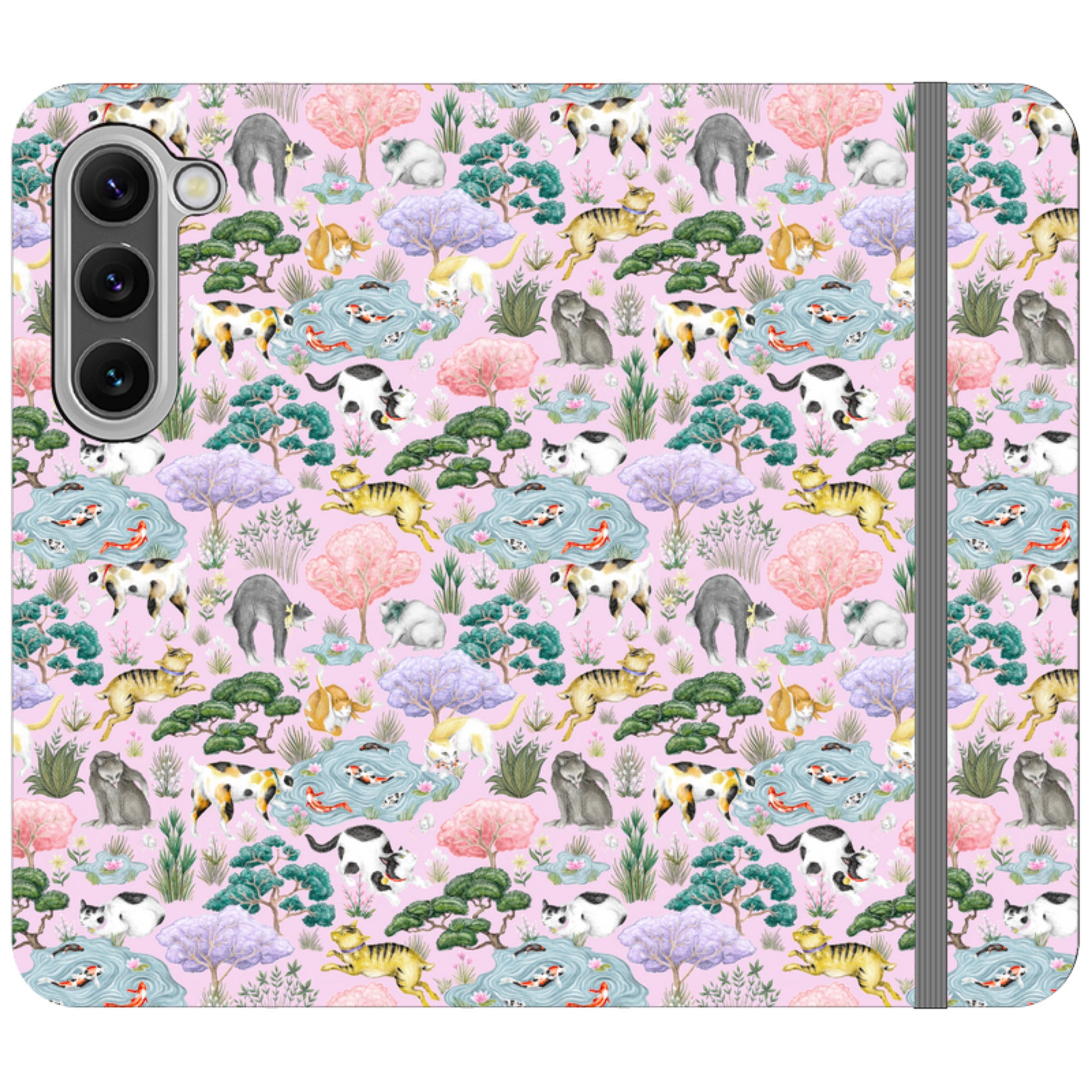 Cat Garden Wallet Case By Catherine Rowe