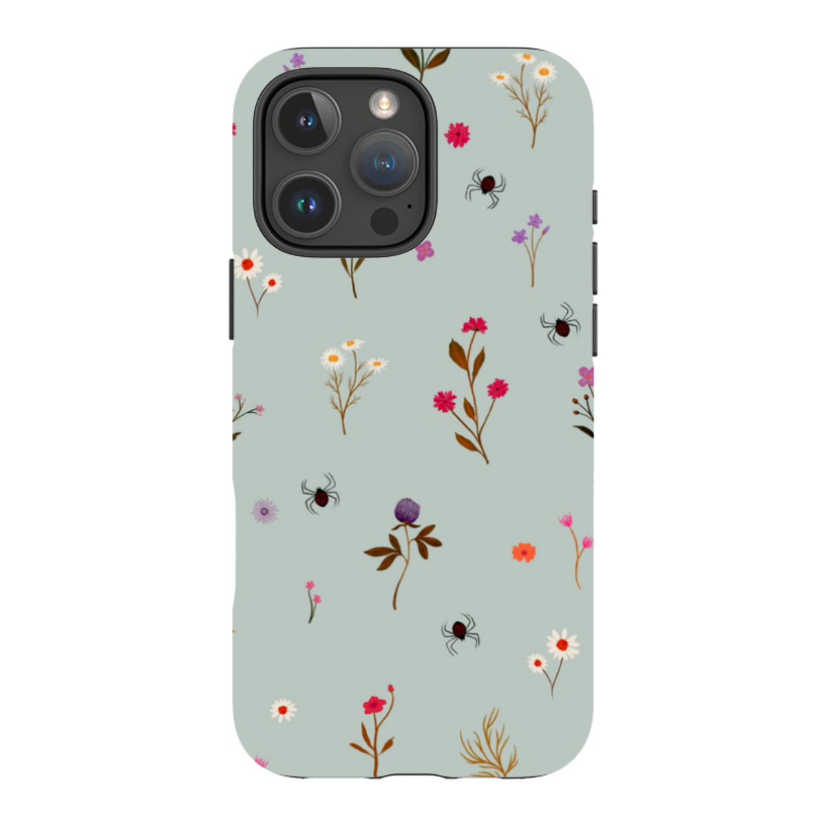 iPhone Tough Case - Florals and Spiders - Dusty Gourd By Katherine Quinn