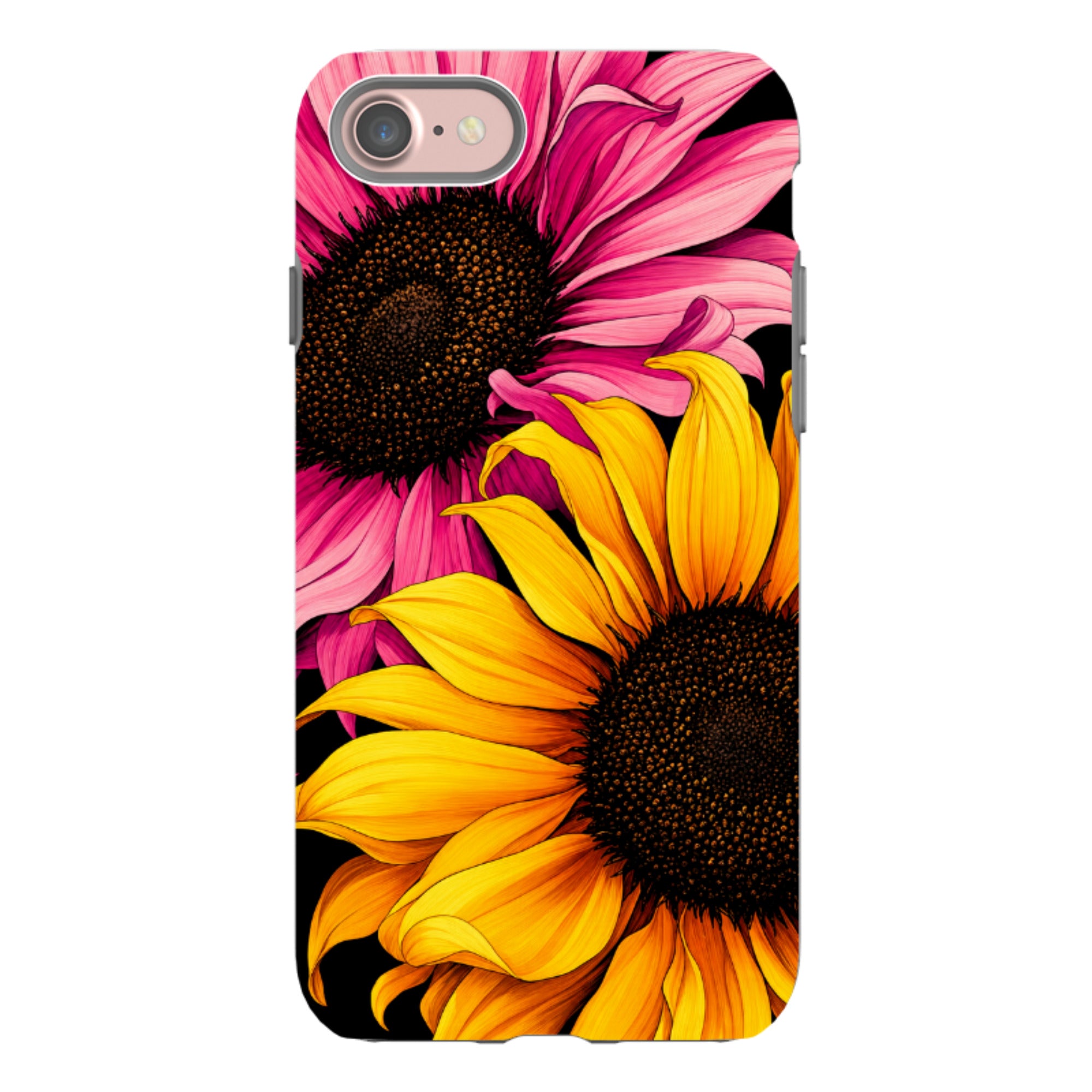 iPhone Tough Case - Yellow & Pink Sunflower
