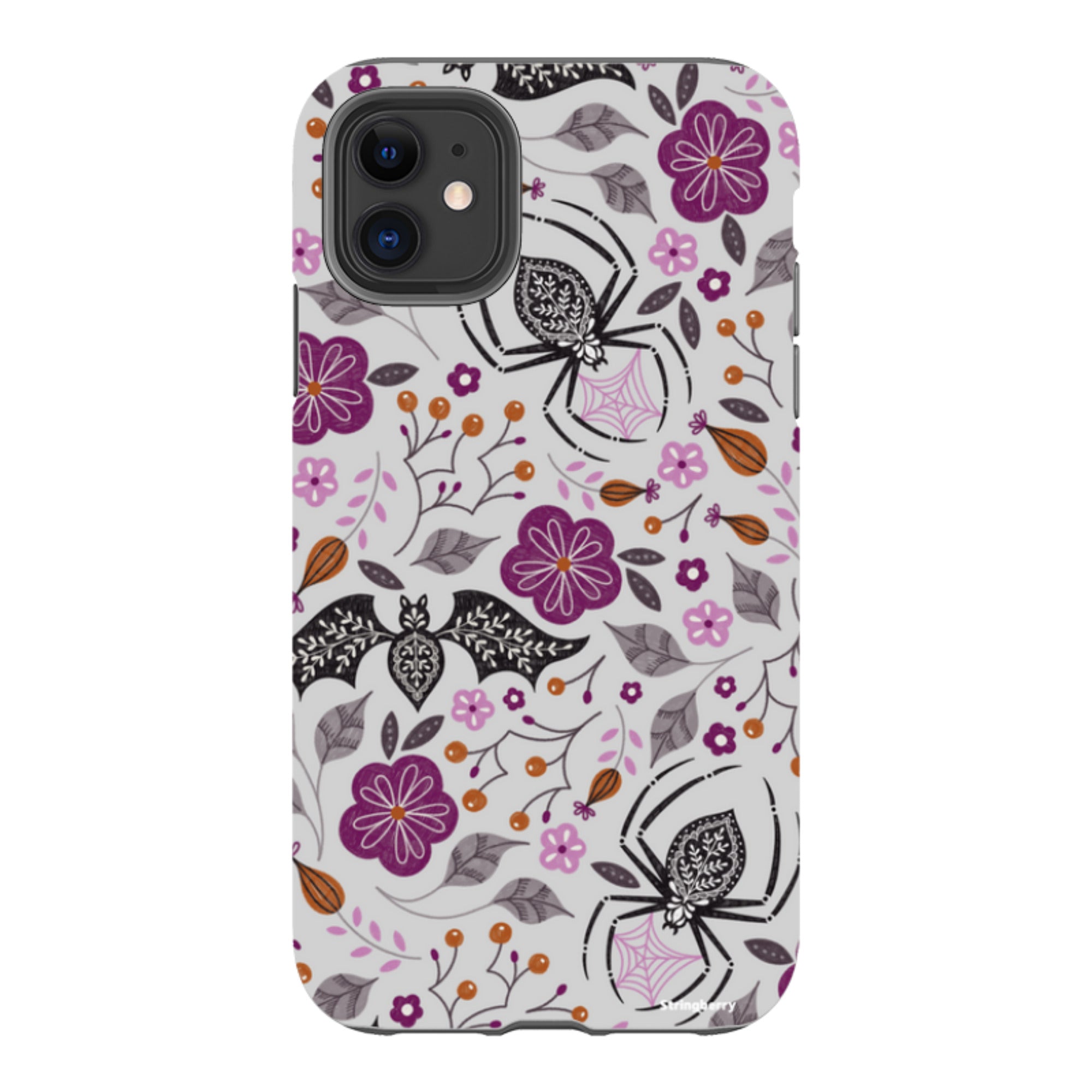 iPhone Tough Case - SpiderBat Grey By Jenny Zemanek