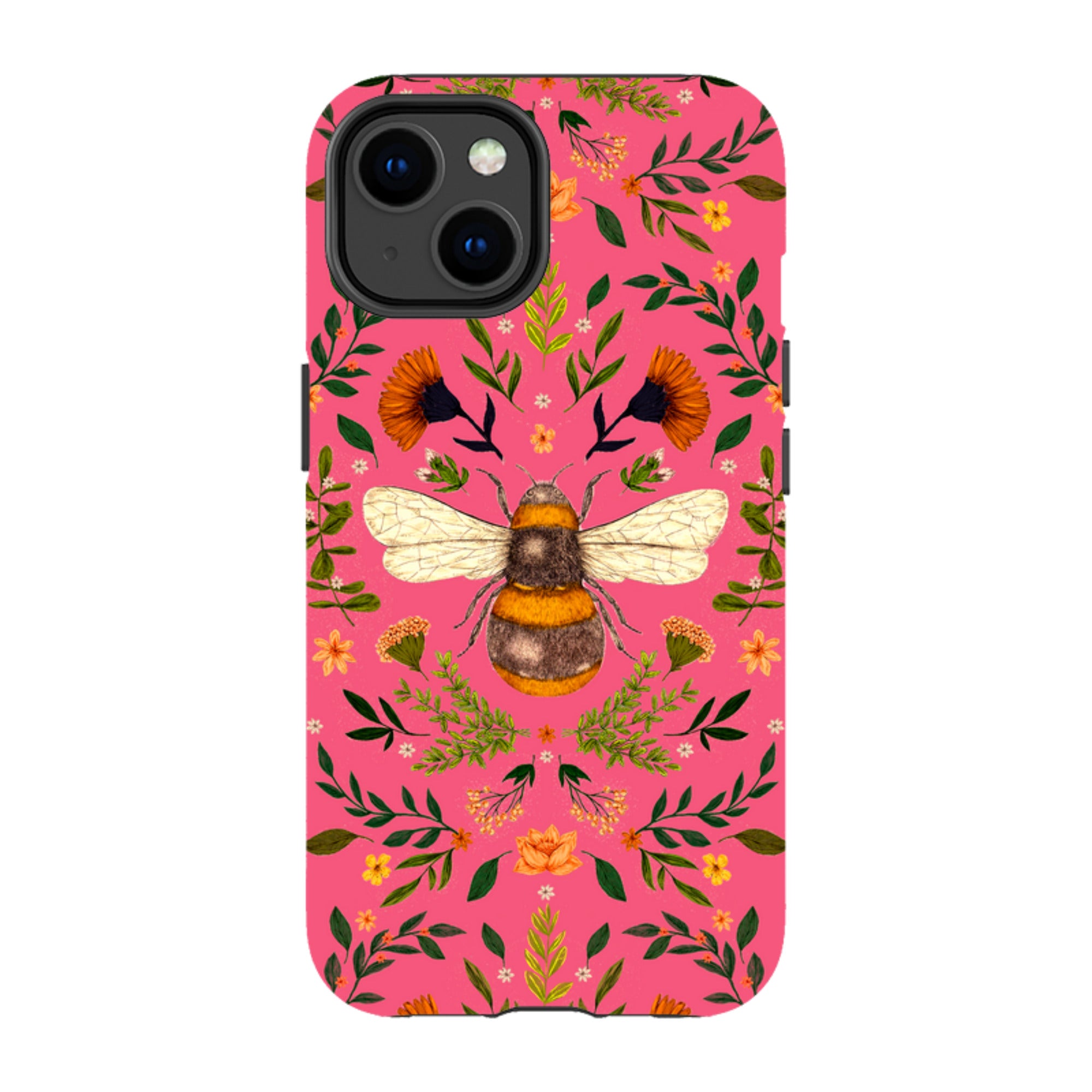 iPhone MagSafe Tough Case -  Botanical Bee Peach By Jade Mosinski