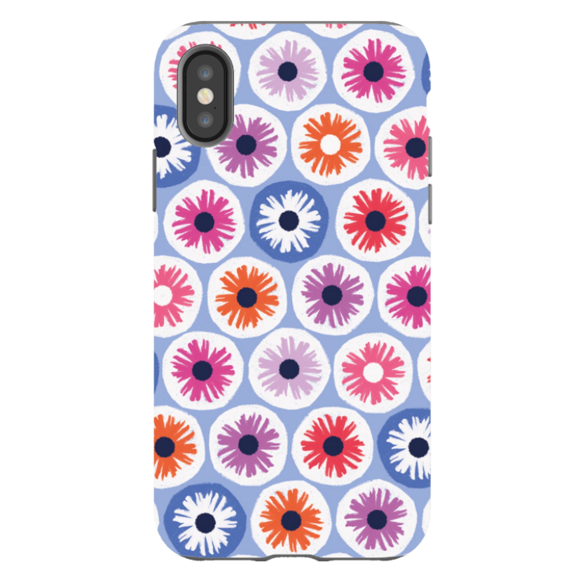 iPhone Tough Case - Penny Flowers Light Blue By Ali Brookes