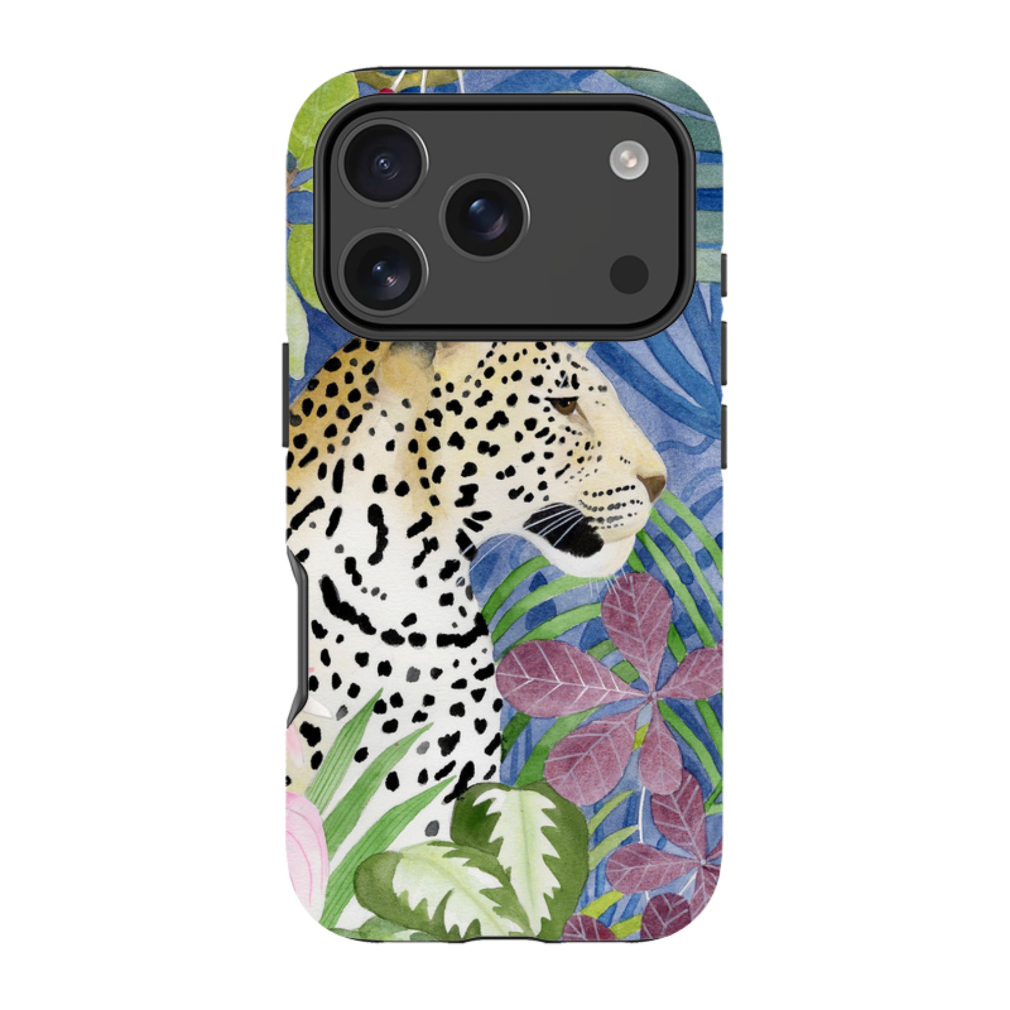 iPhone Tough Case - Blue Jungle Leopard By Bex Parkin