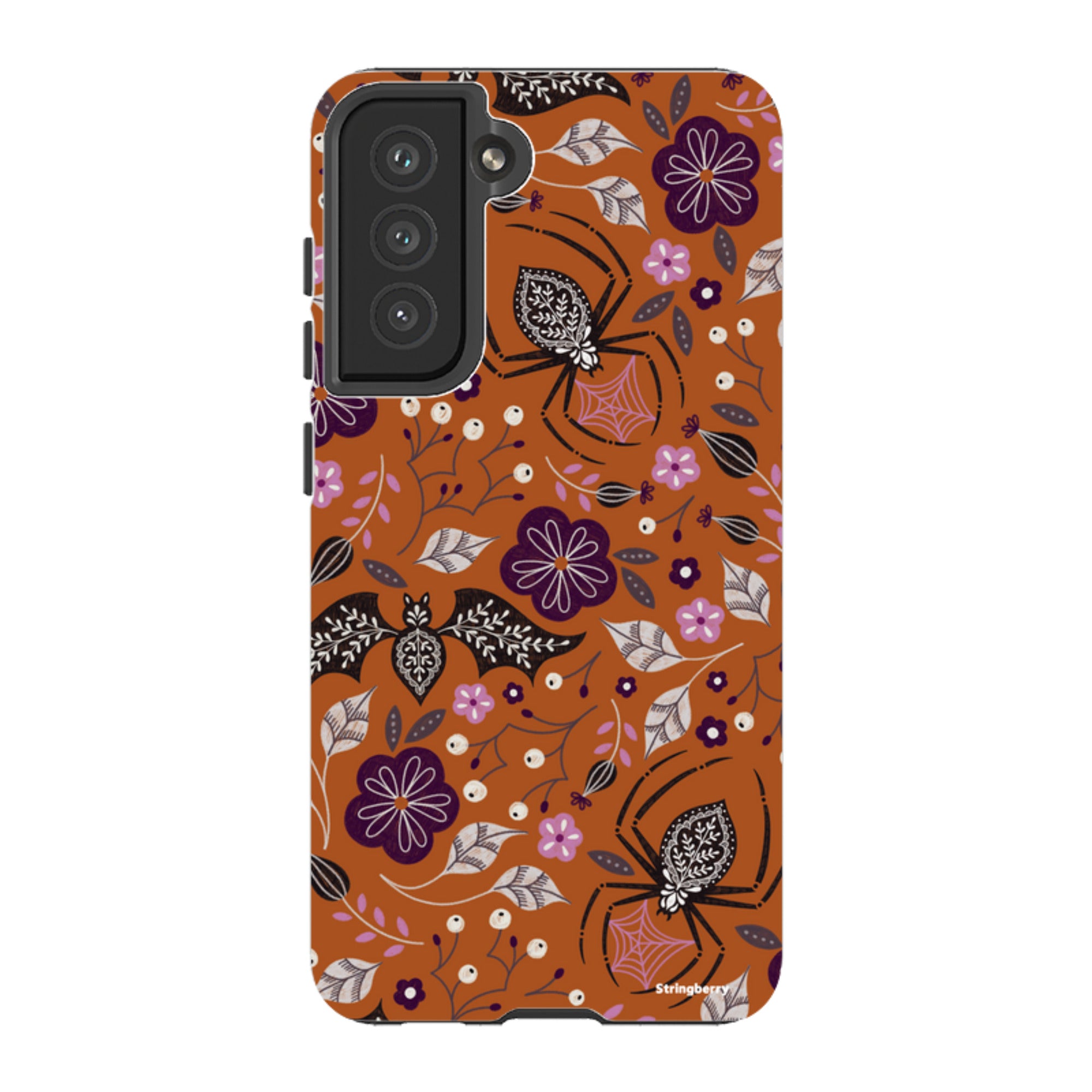 Samsung Tough Case - SpiderBat Pattern Orange By Jenny Zemanek