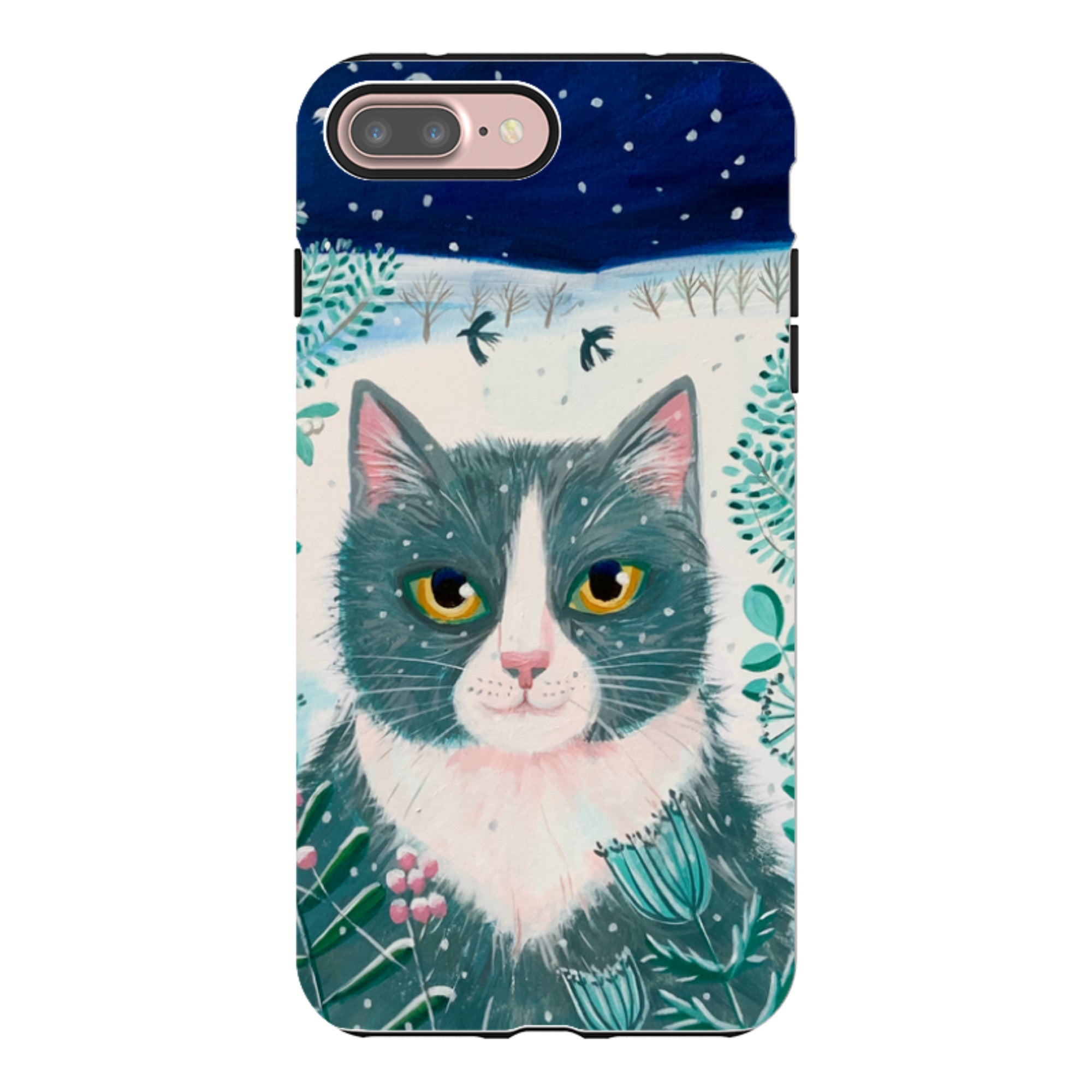 iPhone Tough Case - Xmas Cat By Mary Stubberfield