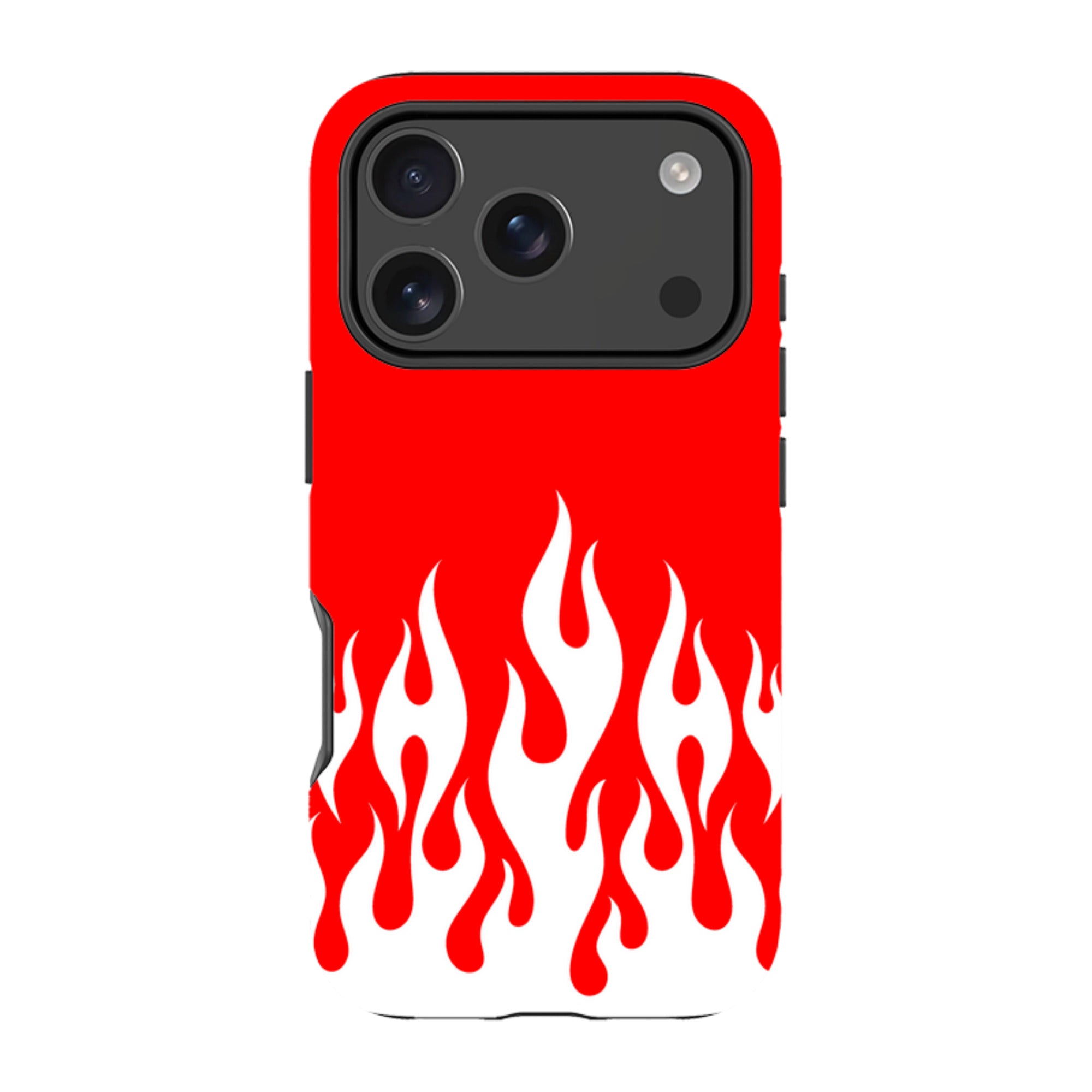iPhone Tough Case - White Flames Red