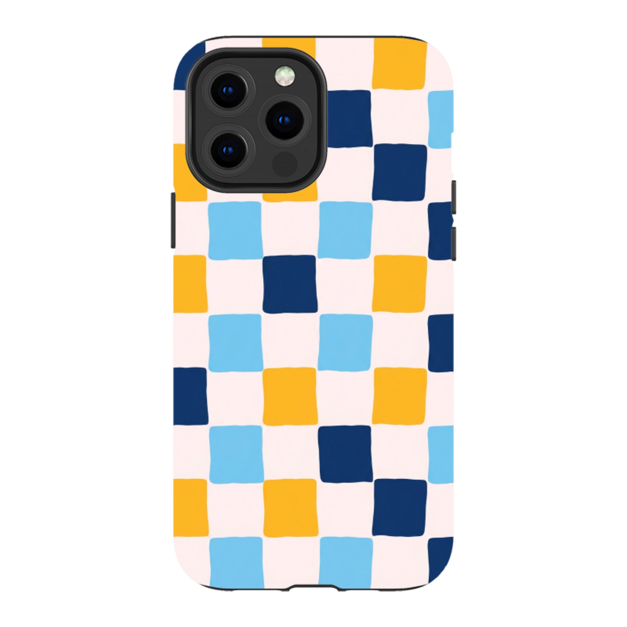 iPhone MagSafe Tough Case - Blue & Yellow Checkerboard