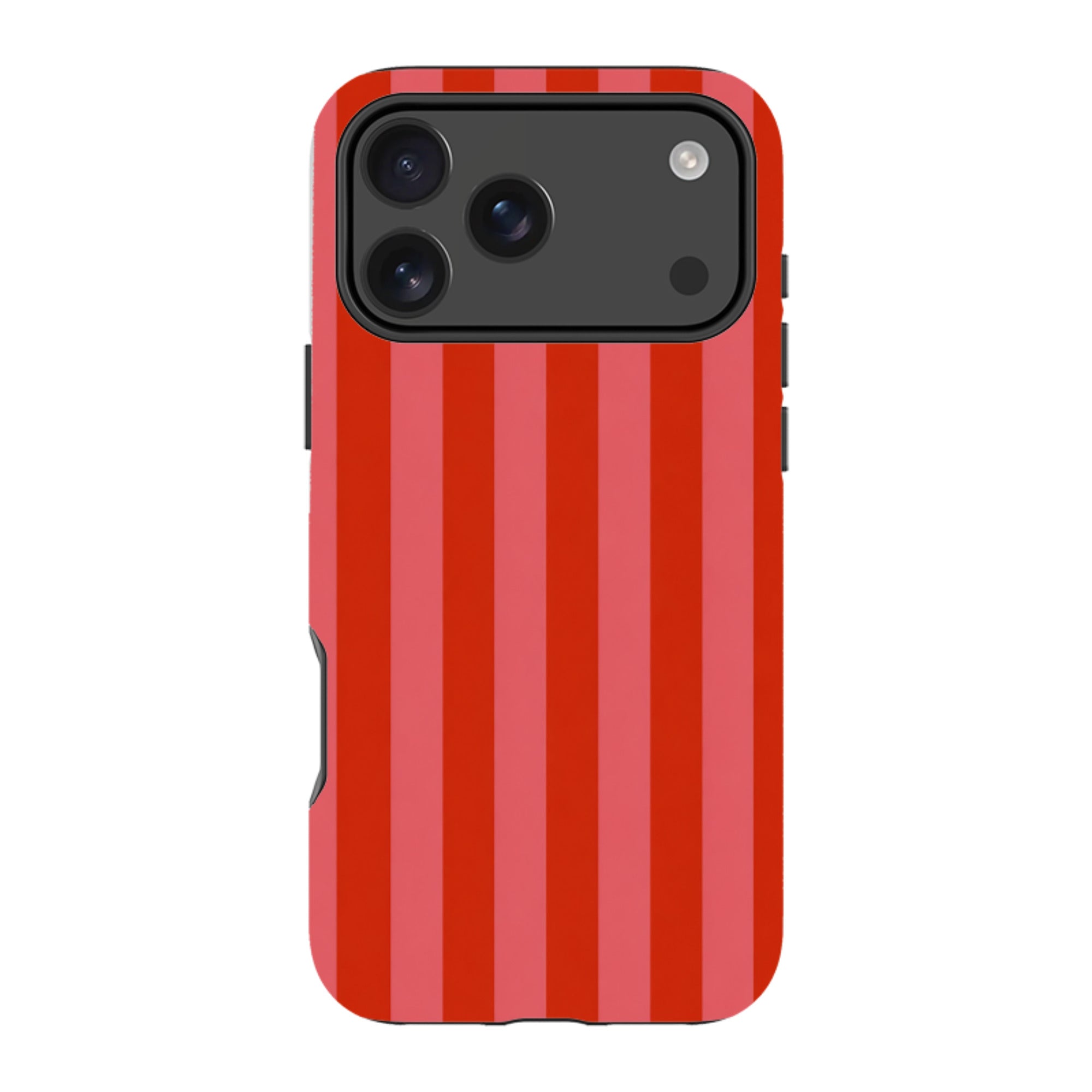 iPhone MagSafe Tough Case - Cherry Red & Pink Stripe