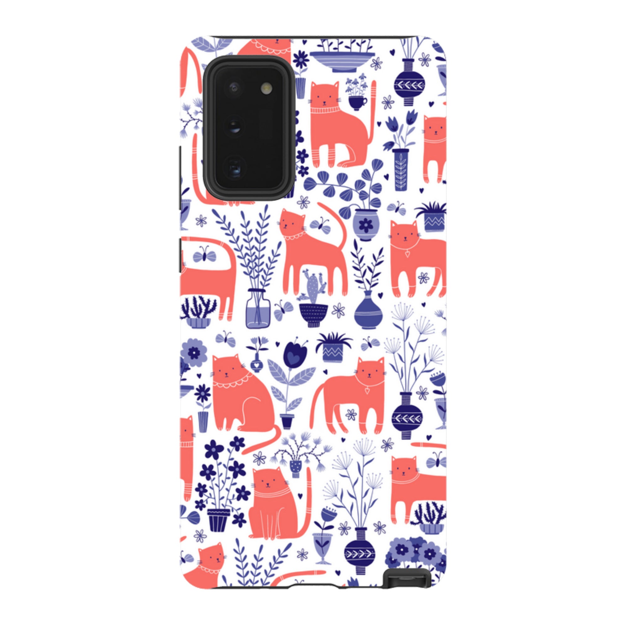 Samsung Tough Case - Coral Cats By Suzy Taylor