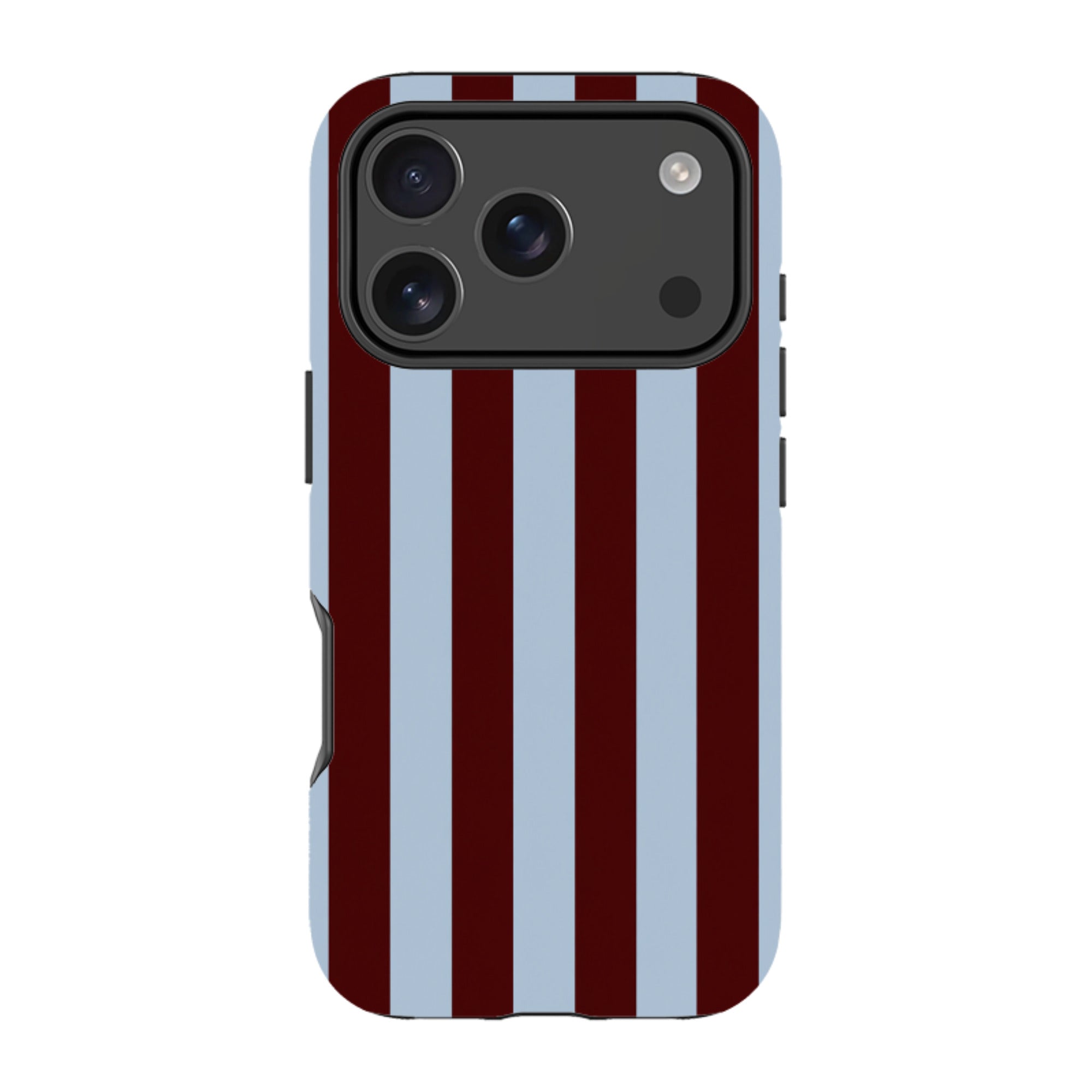 iPhone Tough Case - Claret & Sky Blue Stripe