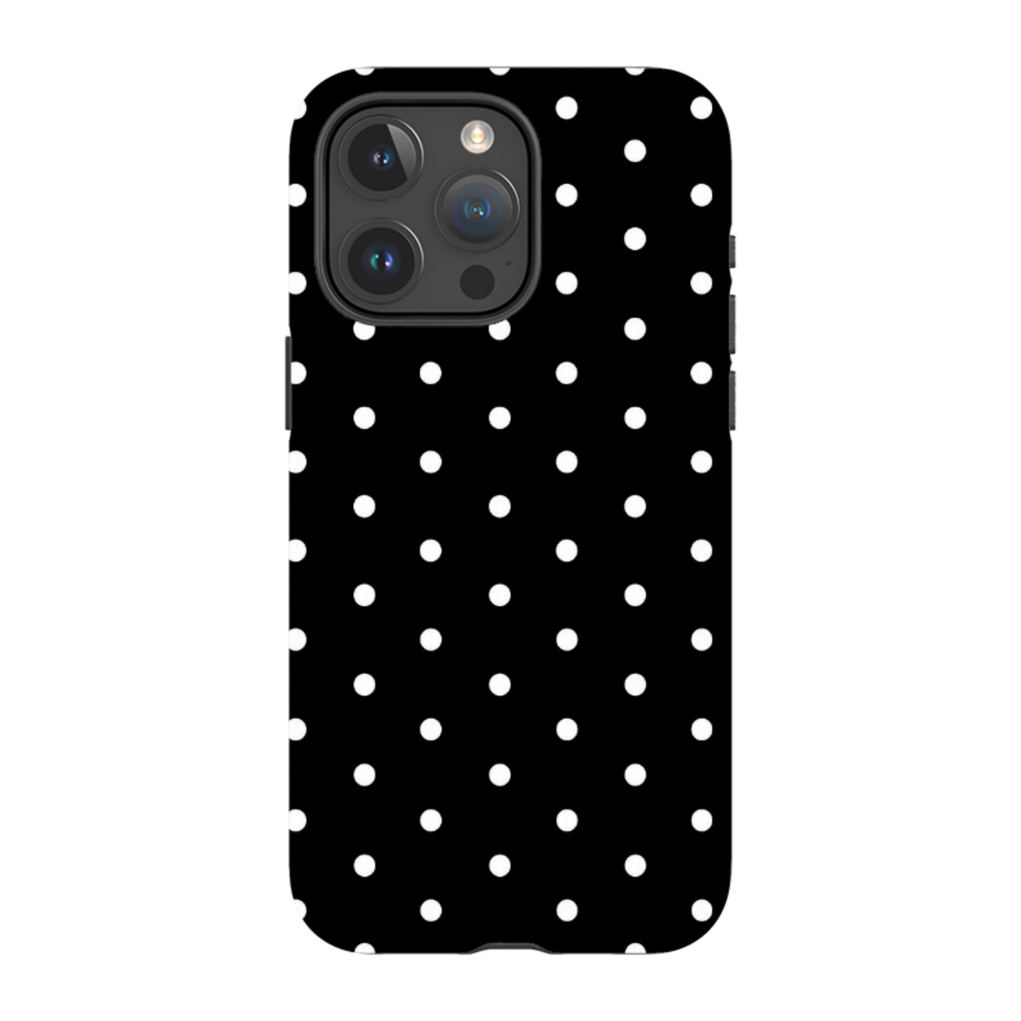 iPhone Tough Case - Black & White Polka Dot