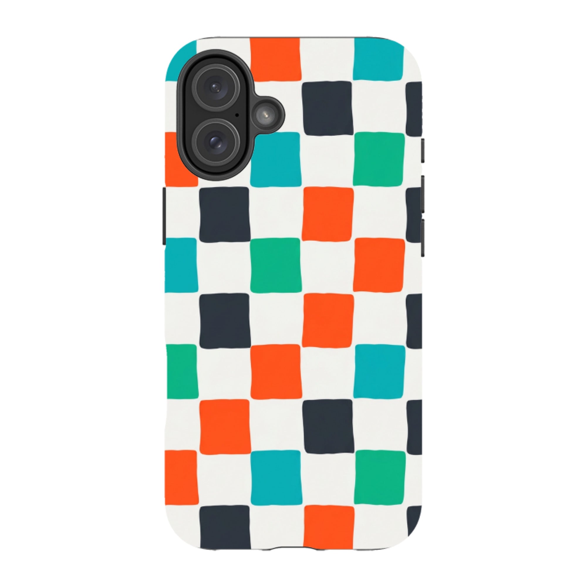iPhone Tough Case - Multi-Color Checkerboard