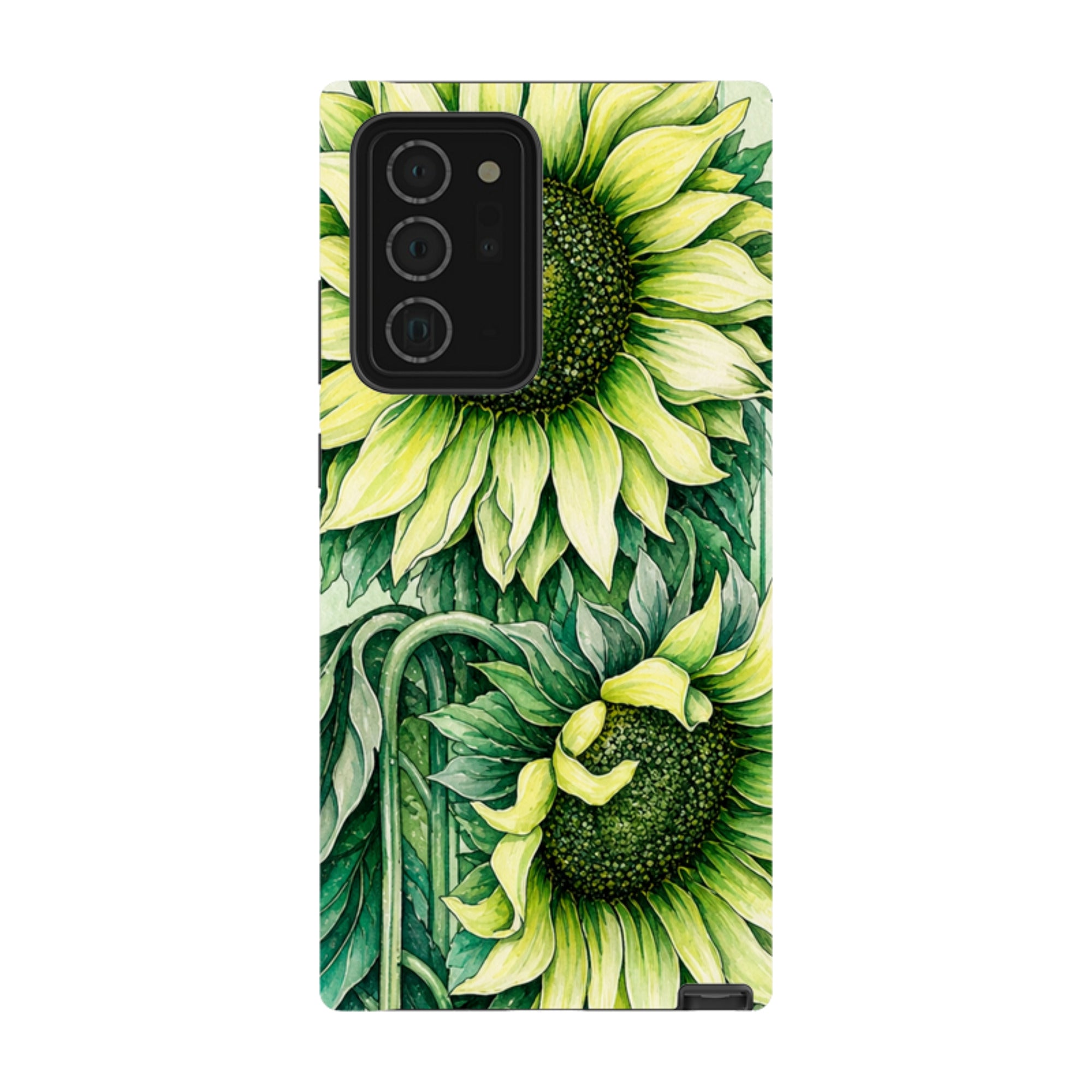Samsung Tough Case - Sage Green Sunflower
