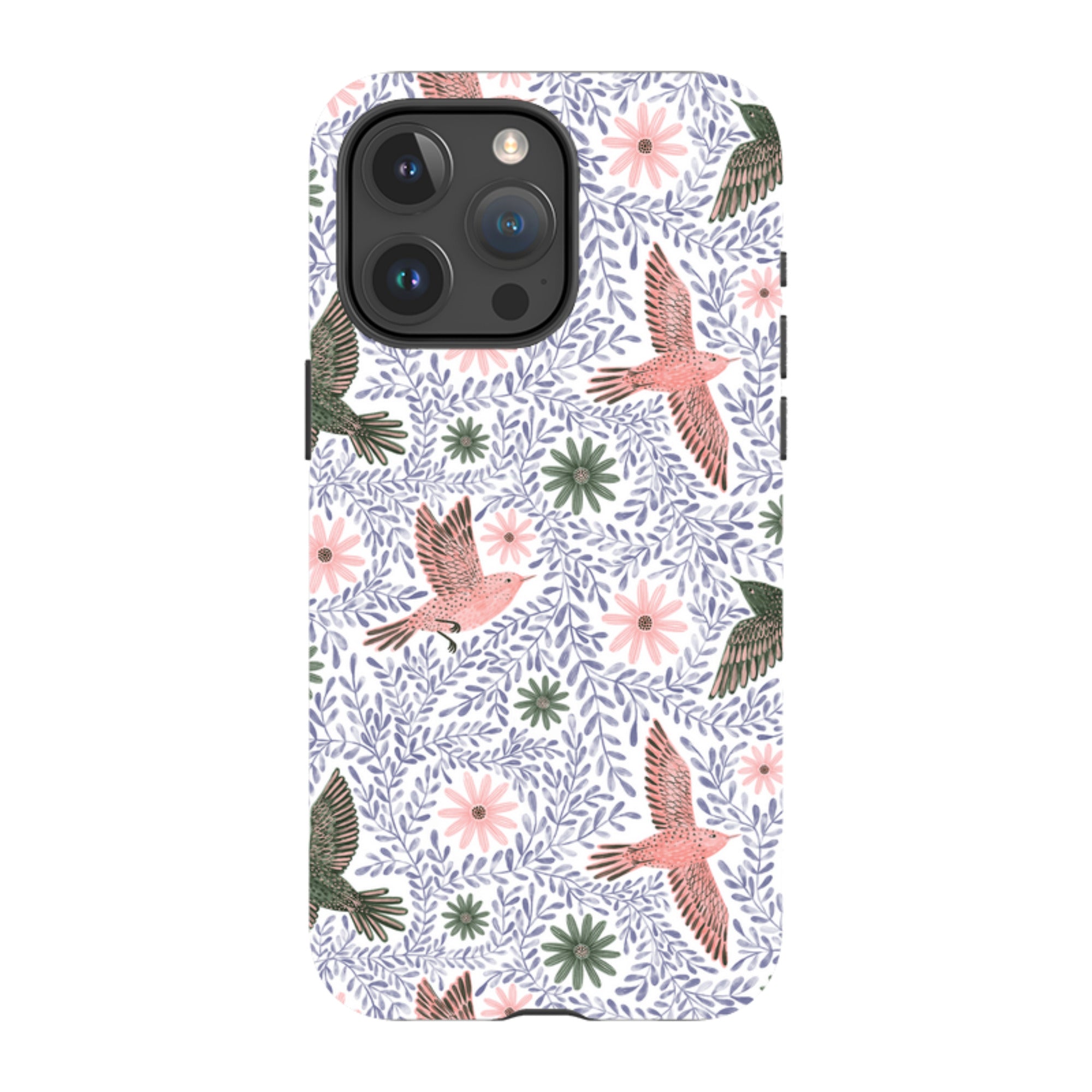 iPhone Tough Case - Bird Pattern Blue By Lee Foster Wilson