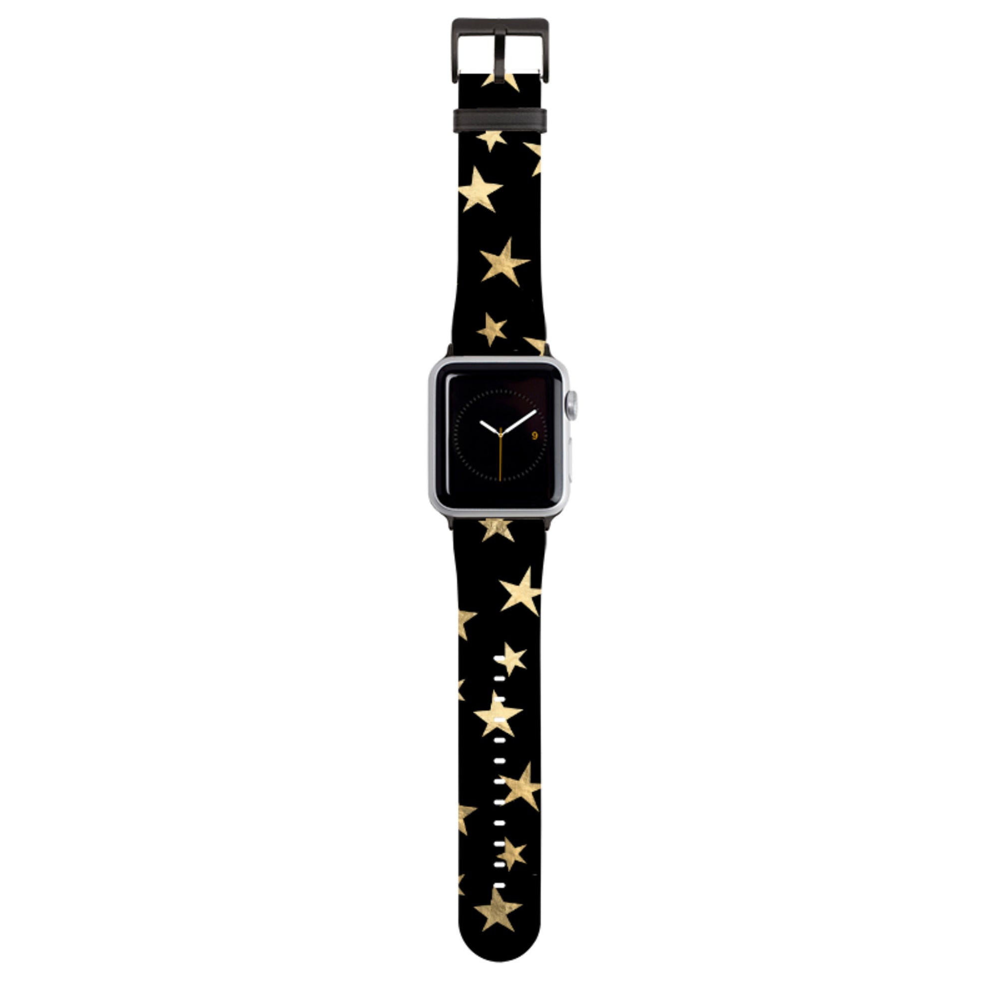 Black and Gold Stars Apple Watch Strap