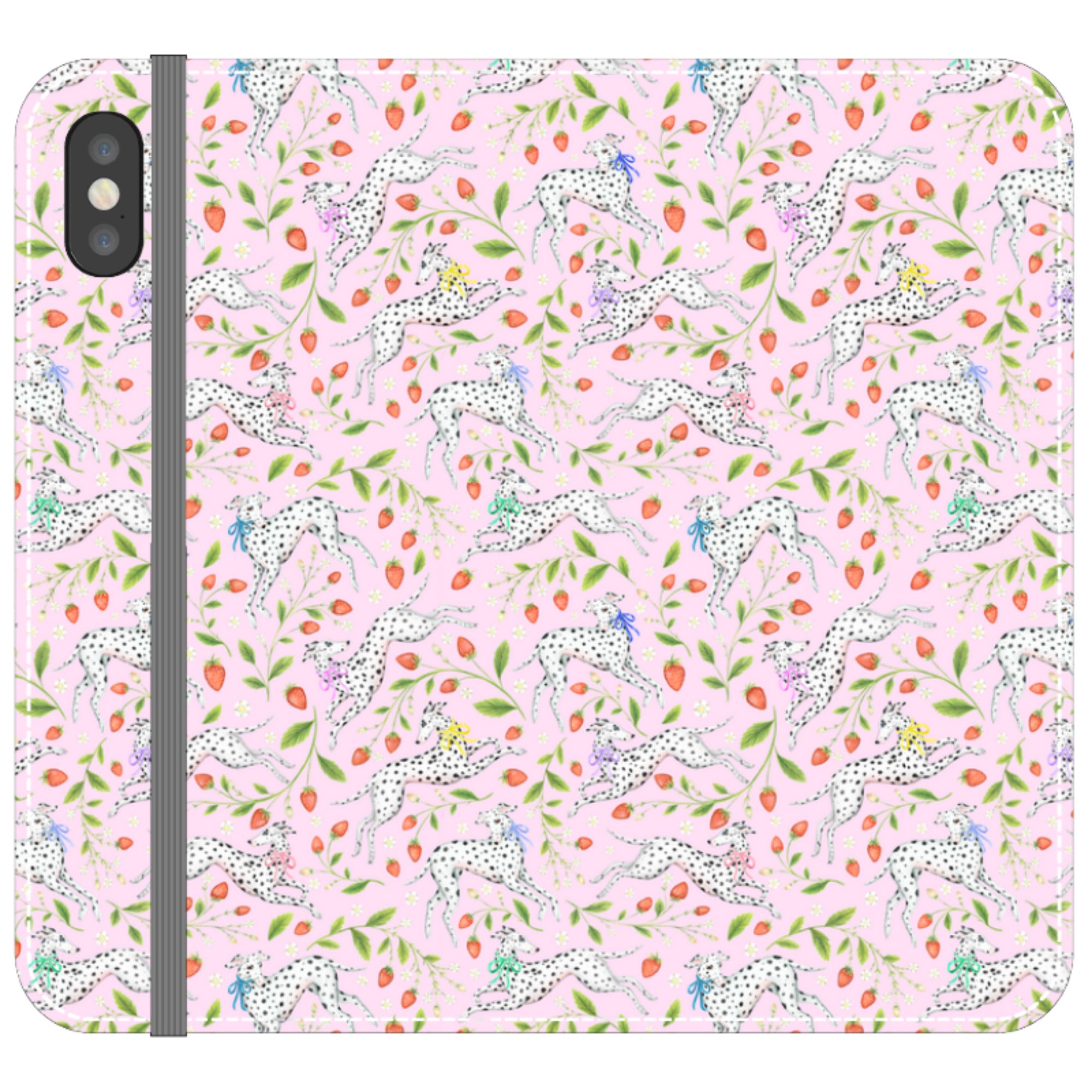 Spots and Strawbs Wallet Case By Catherine Rowe
