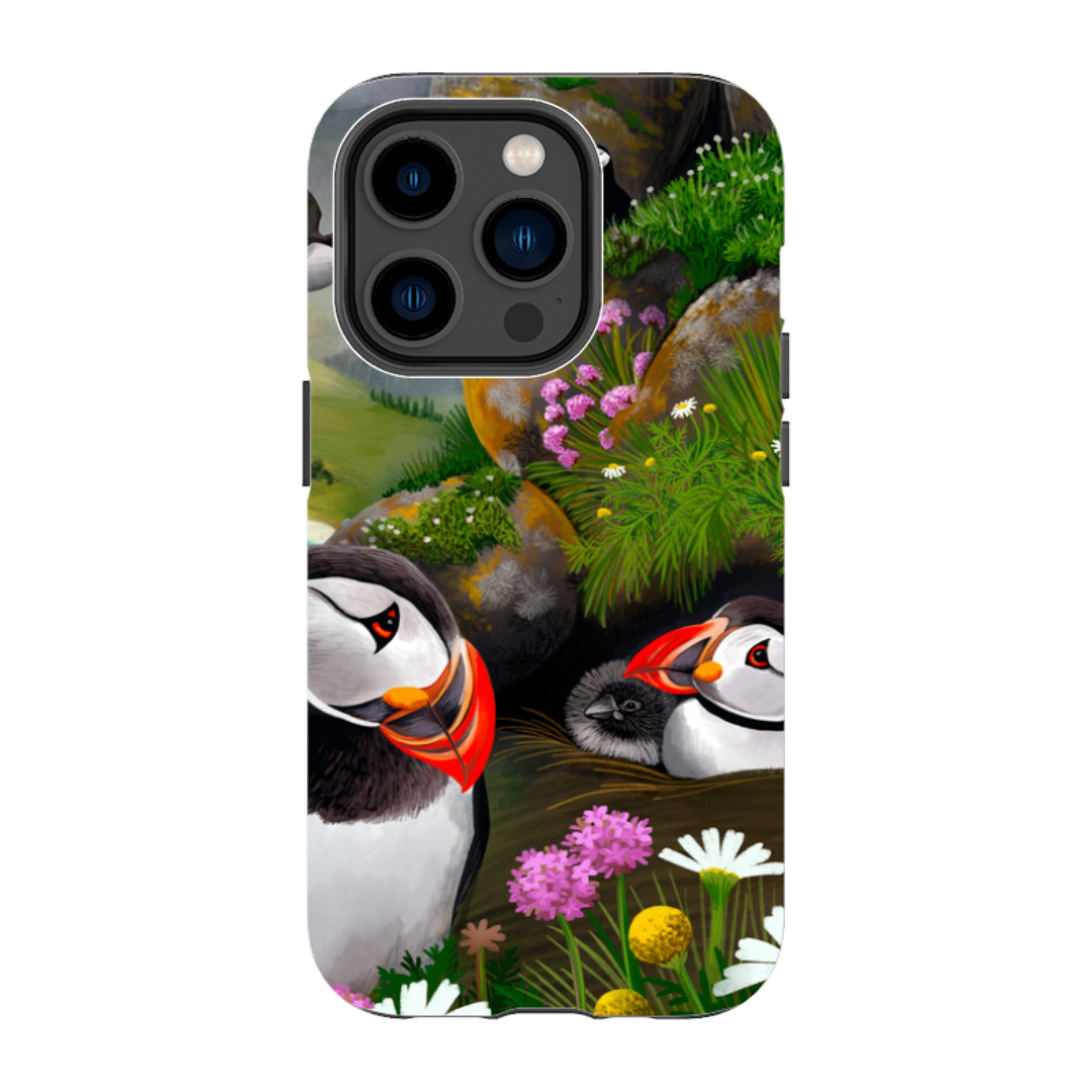 iPhone MagSafe Tough Case - Puffin Family By Anna Stead