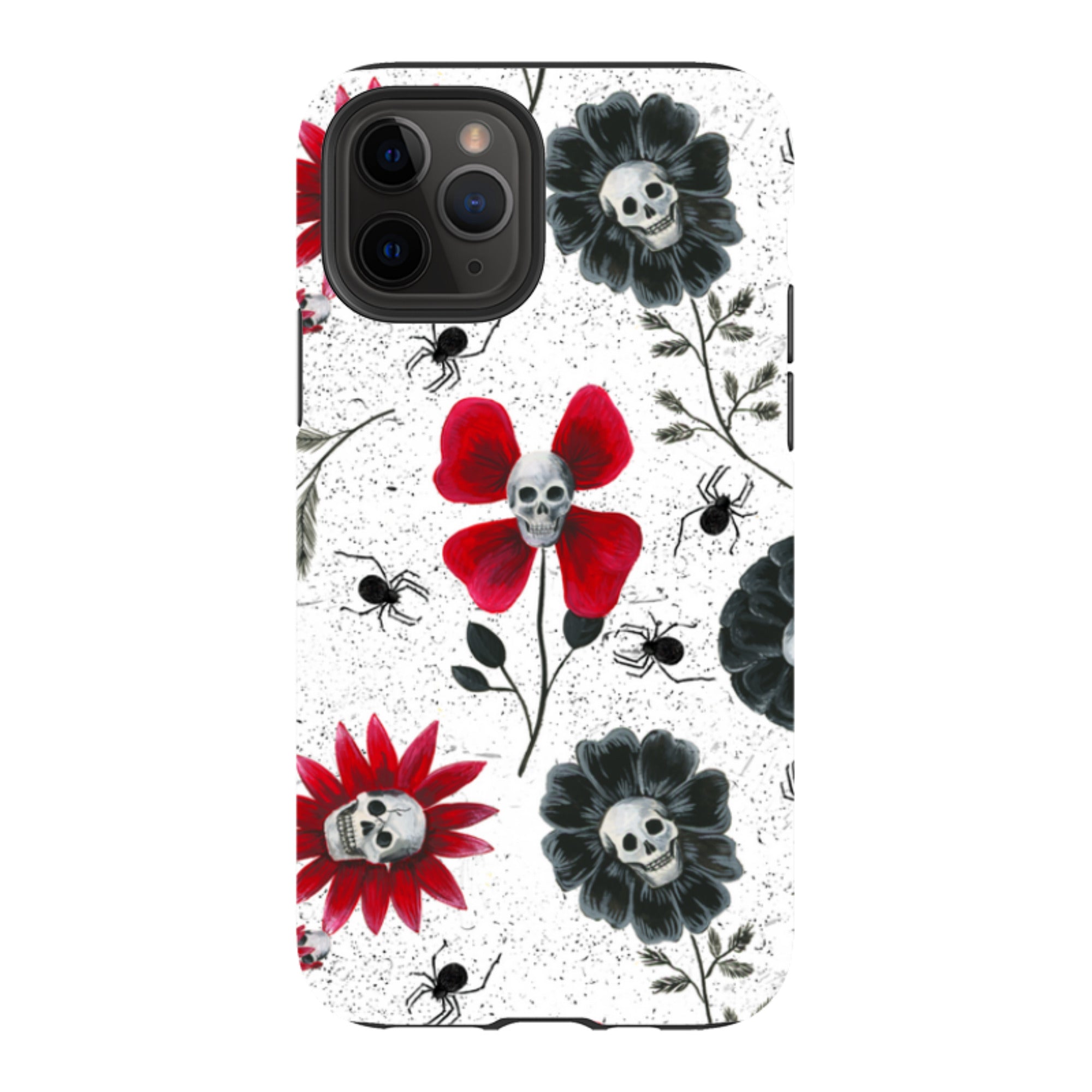 iPhone Tough Case - Skull Flowers By Abby Jacobs