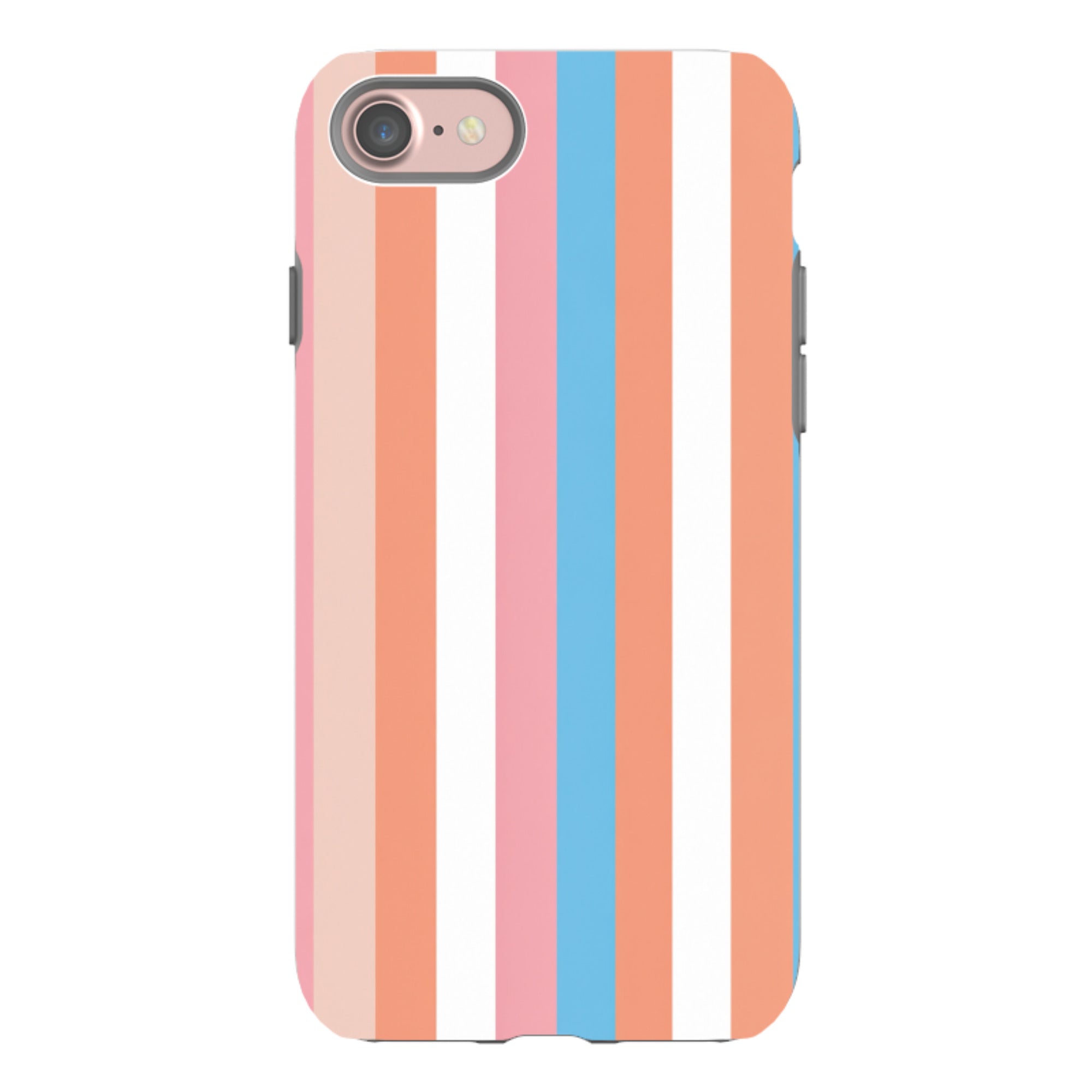 iPhone Tough Case - Coral Pink Stripe
