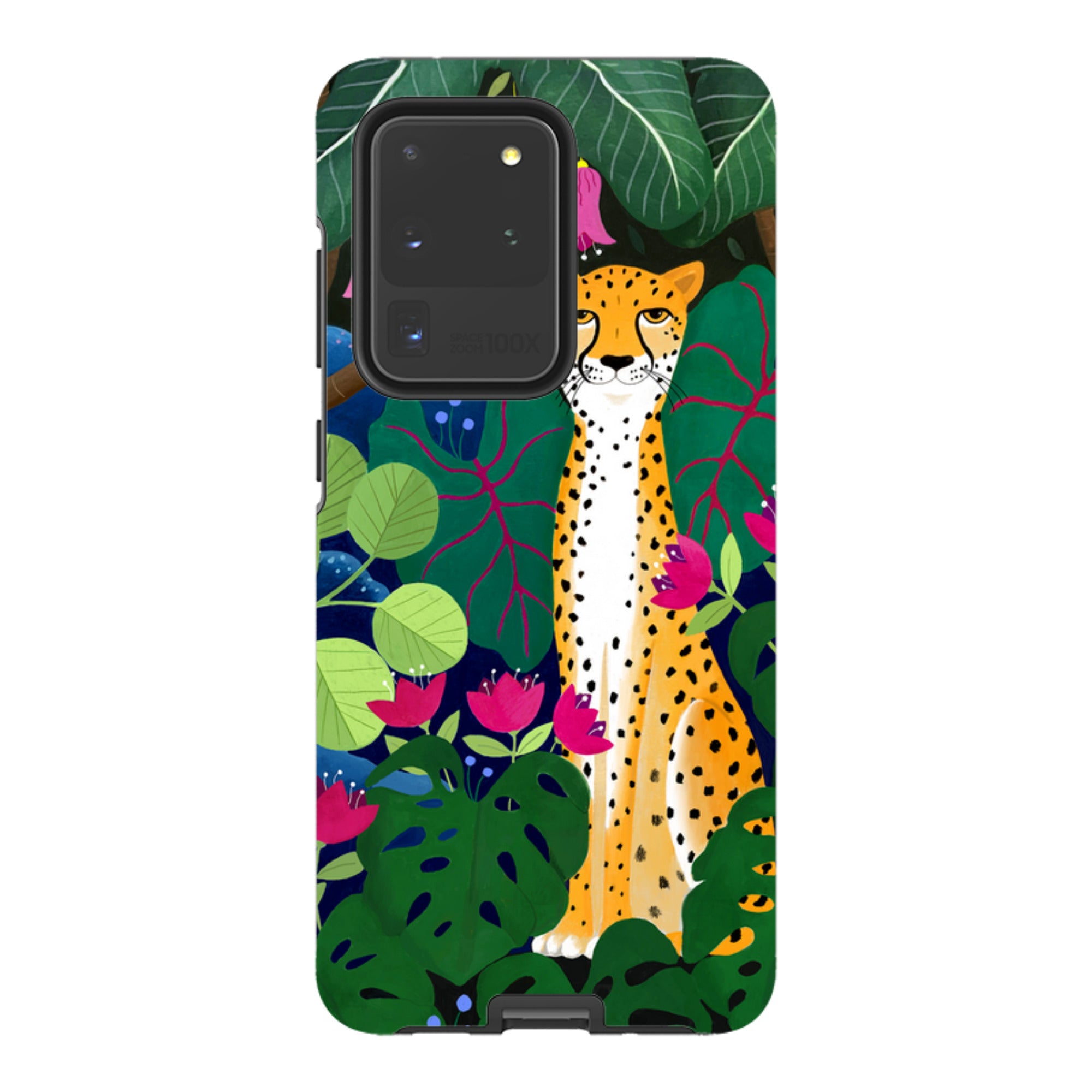 Samsung Tough Case - Cheetah And Monstera By Bex Parkin