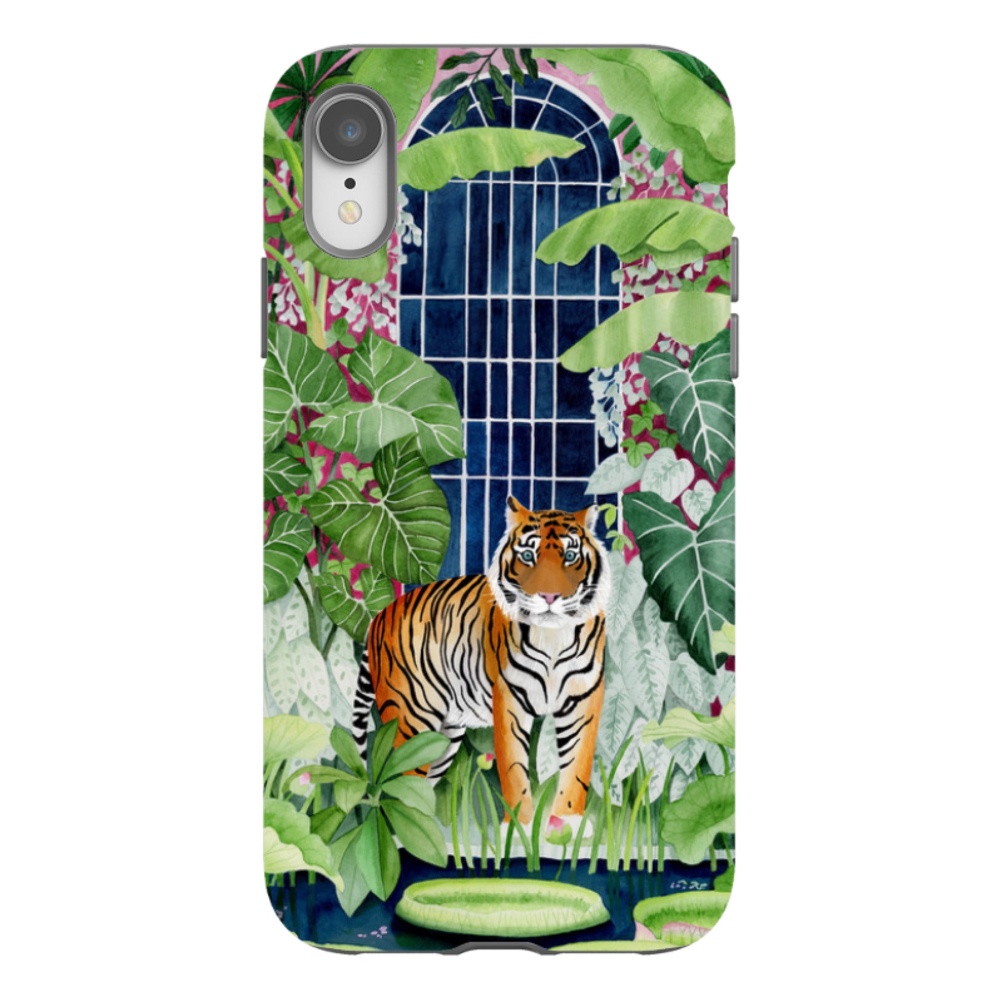 iPhone Tough Case - Green House Tiger By Bex Parkin