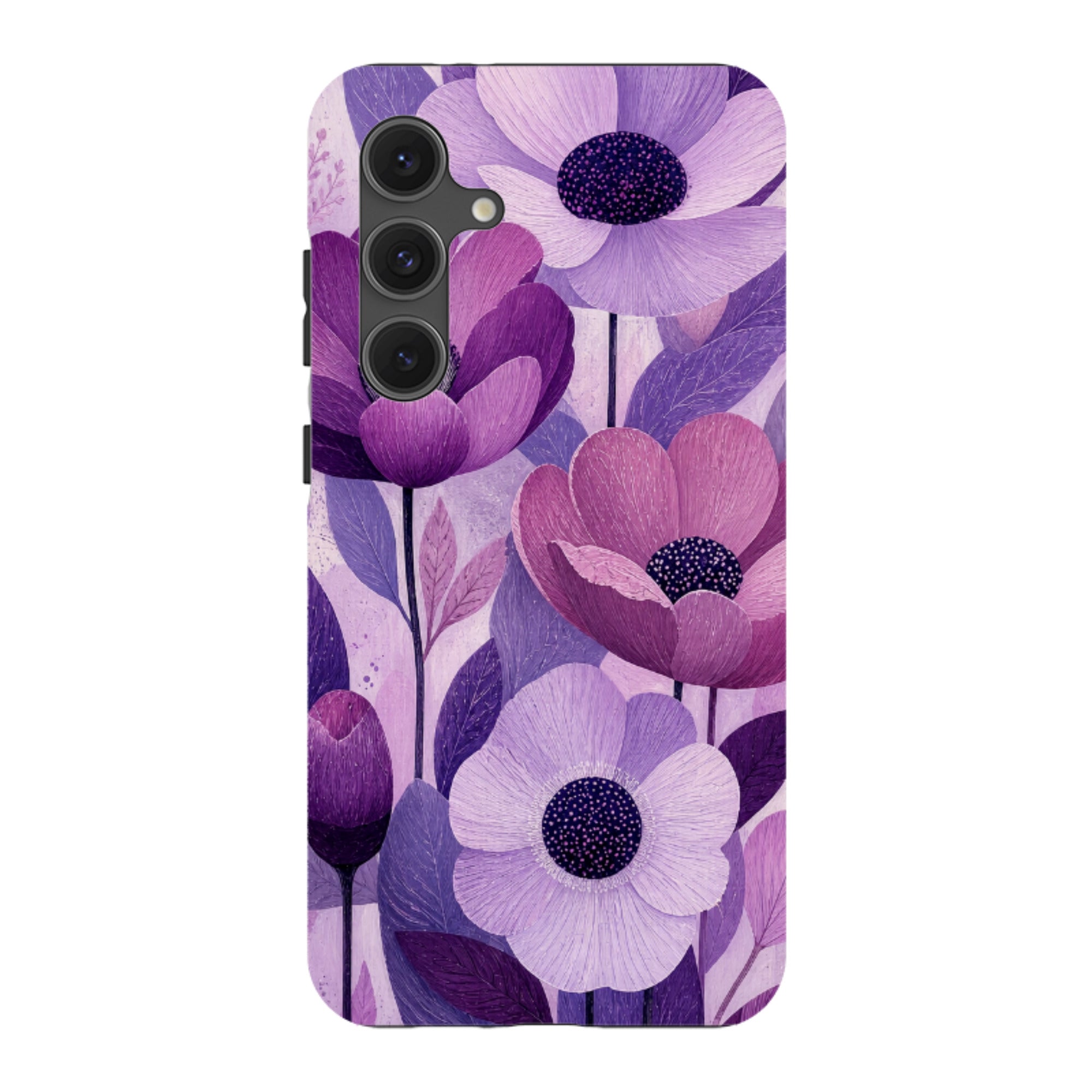 Samsung Tough Case - Purple Woodgrain Floral