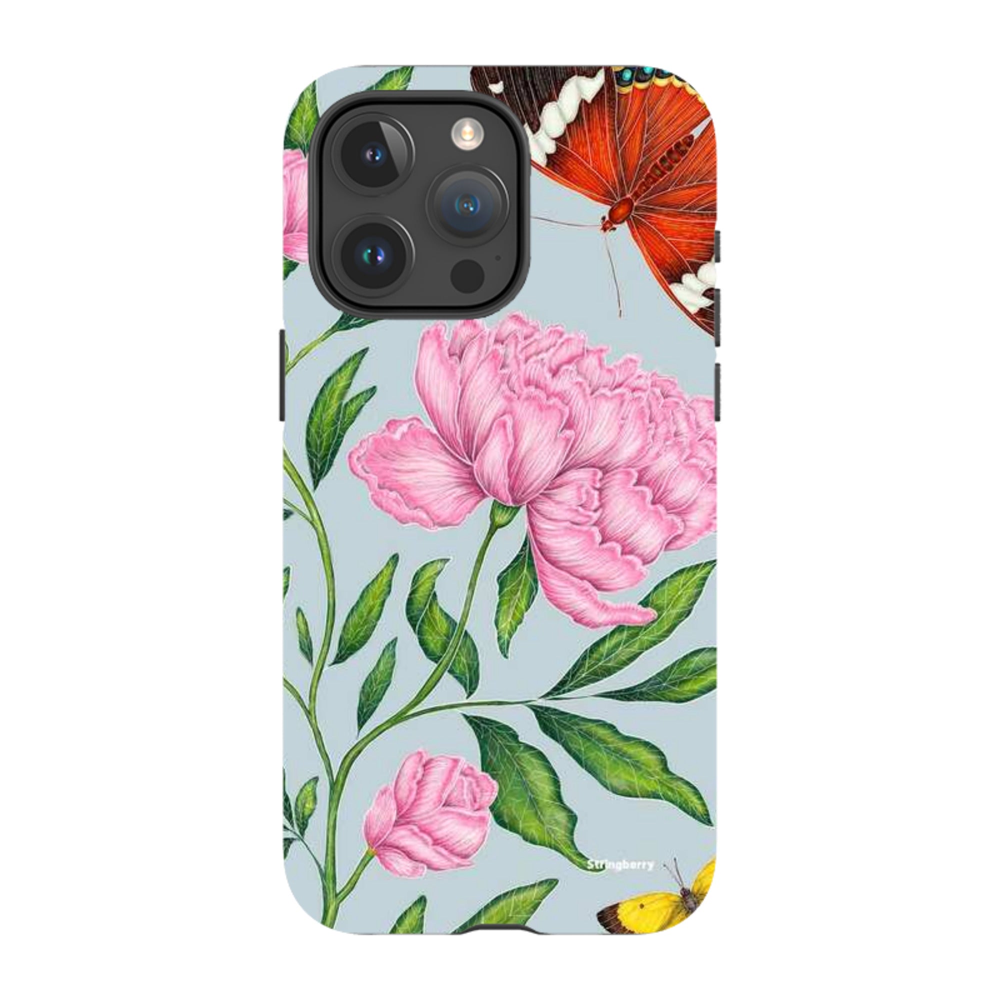 iPhone MagSafe Tough Case - Butterflies and Peonies By Catherine Rowe