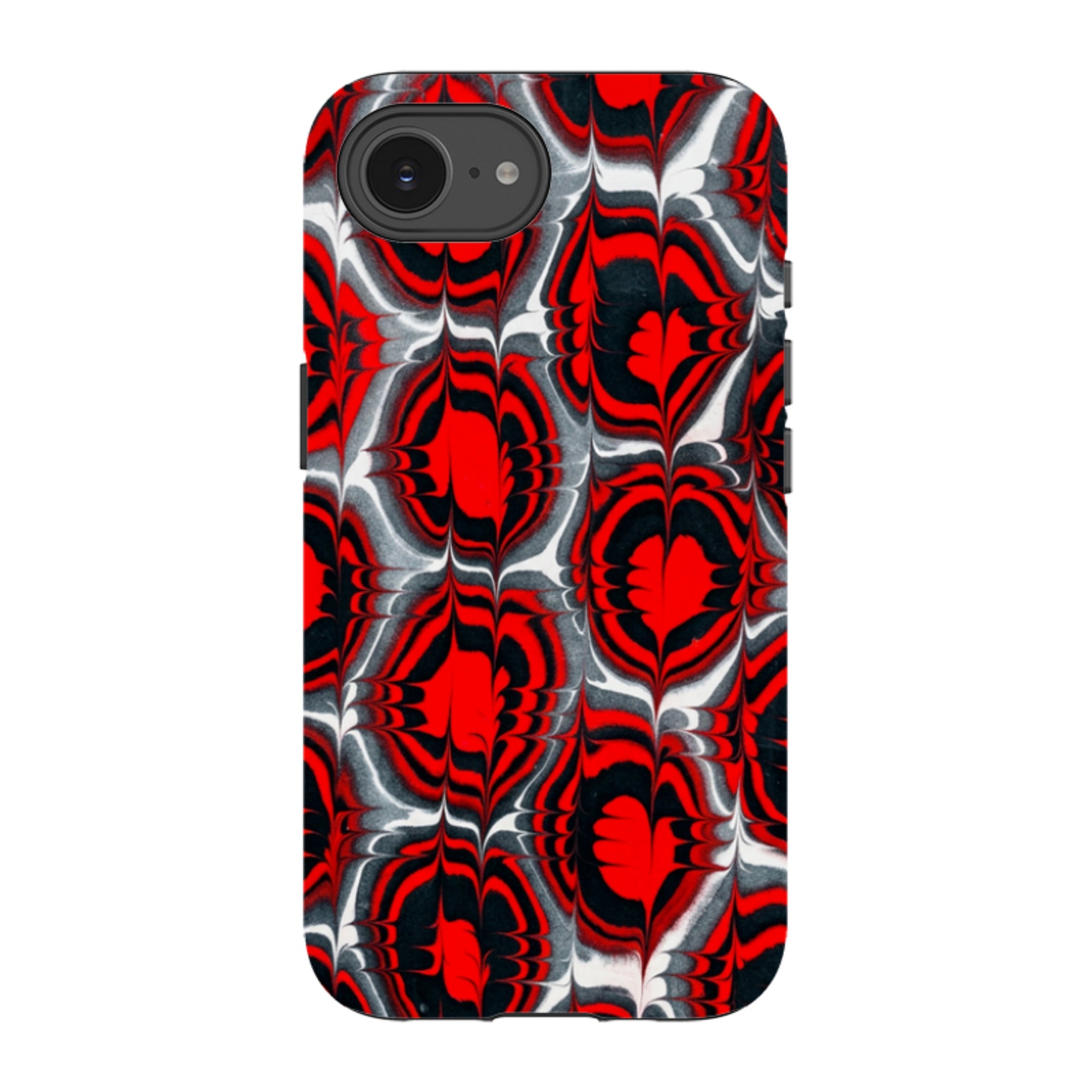 iPhone Tough Case - Red & Black Marble