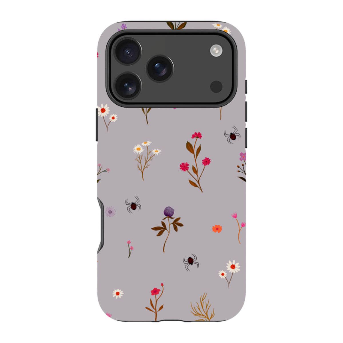 iPhone Tough Case - Florals and Spiders - Mauve By Katherine Quinn