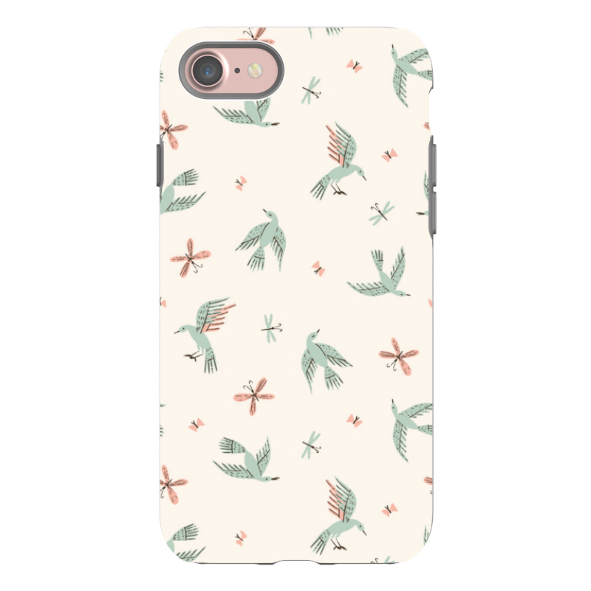 iPhone Tough Case - Birds And Butterflies Cream By Meghann Rader