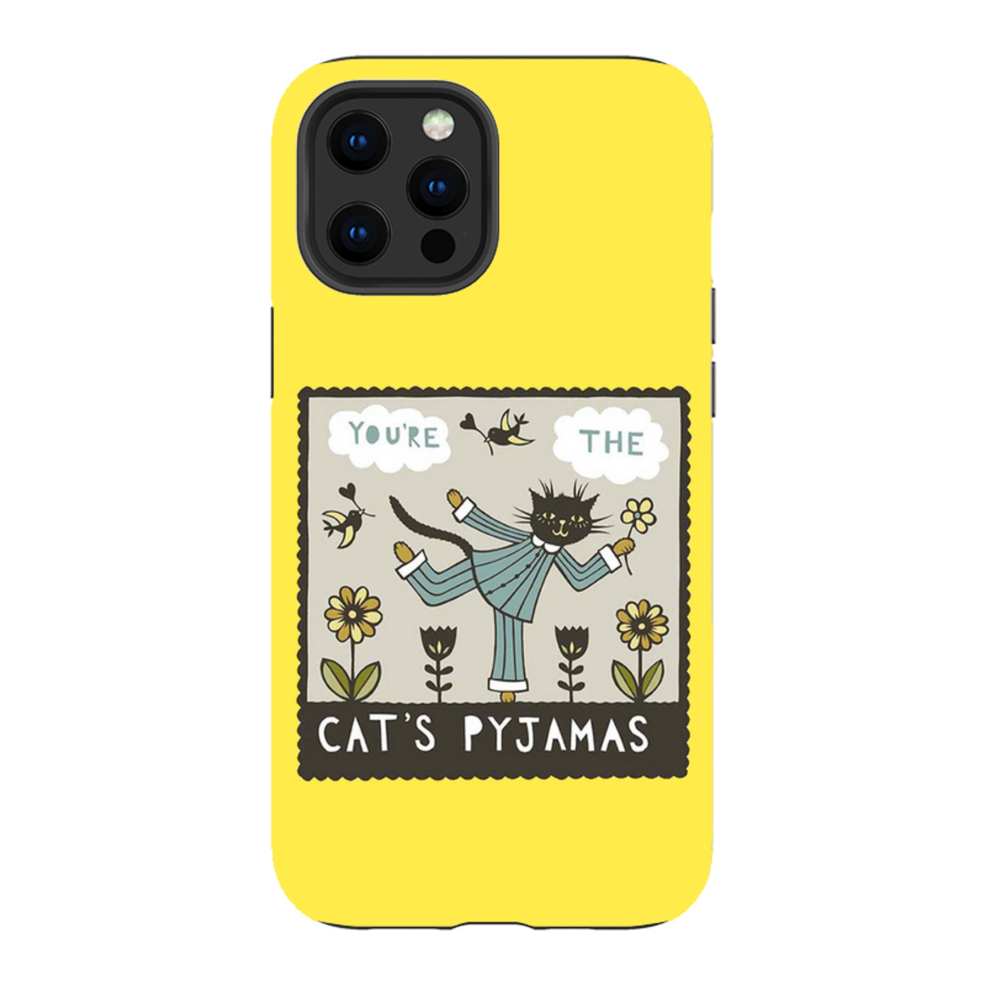 iPhone Tough Case - Cats Pyjamas Yellow By Suzy Taylor